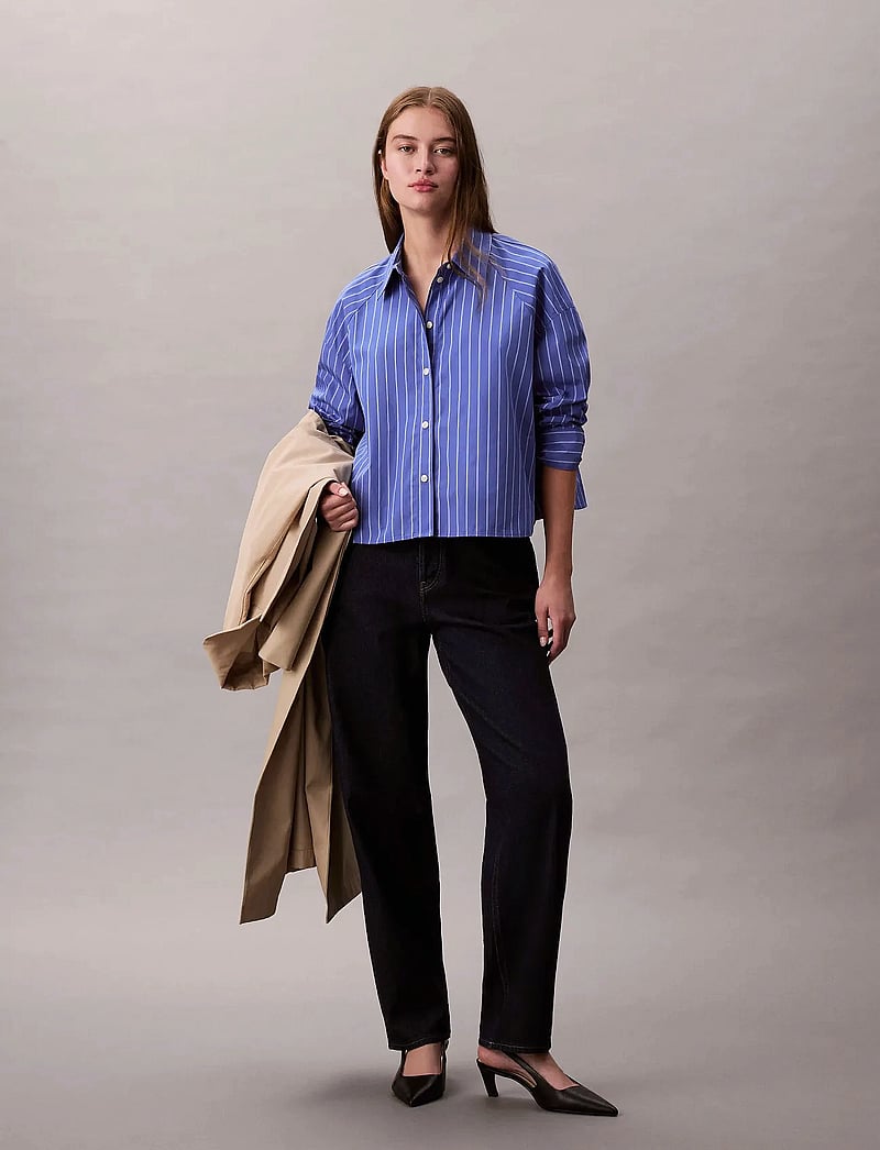 Calvin Klein Jeans - YD STRIPE BOXY CROPPED SHIRT - langærmede skjorter - 19142 csw25s_w015+6_amparo - 0