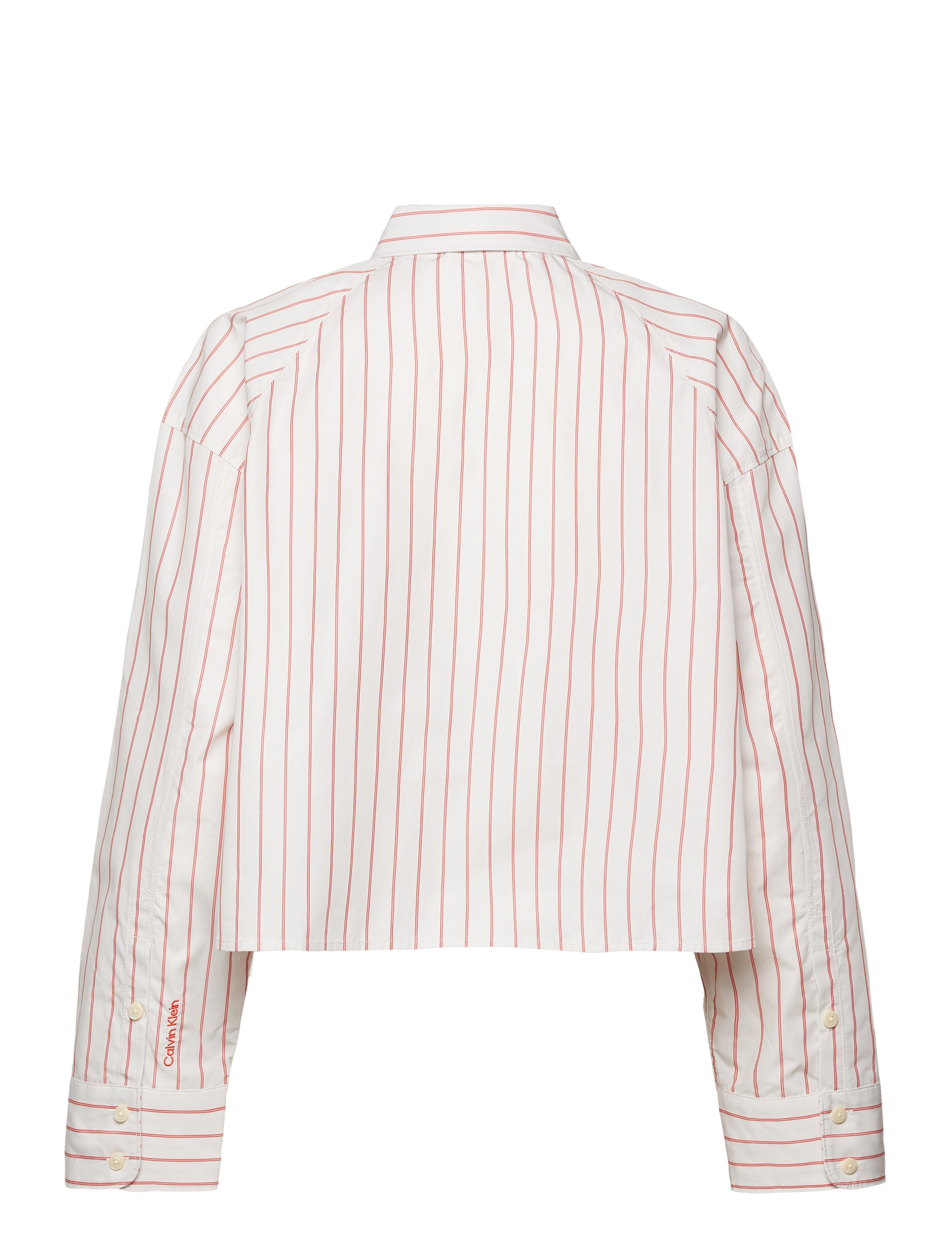 Calvin Klein Jeans - YD STRIPE BOXY CROPPED SHIRT - overhemden met lange mouwen - 19142 csw25s_w015+3_chalk - 2