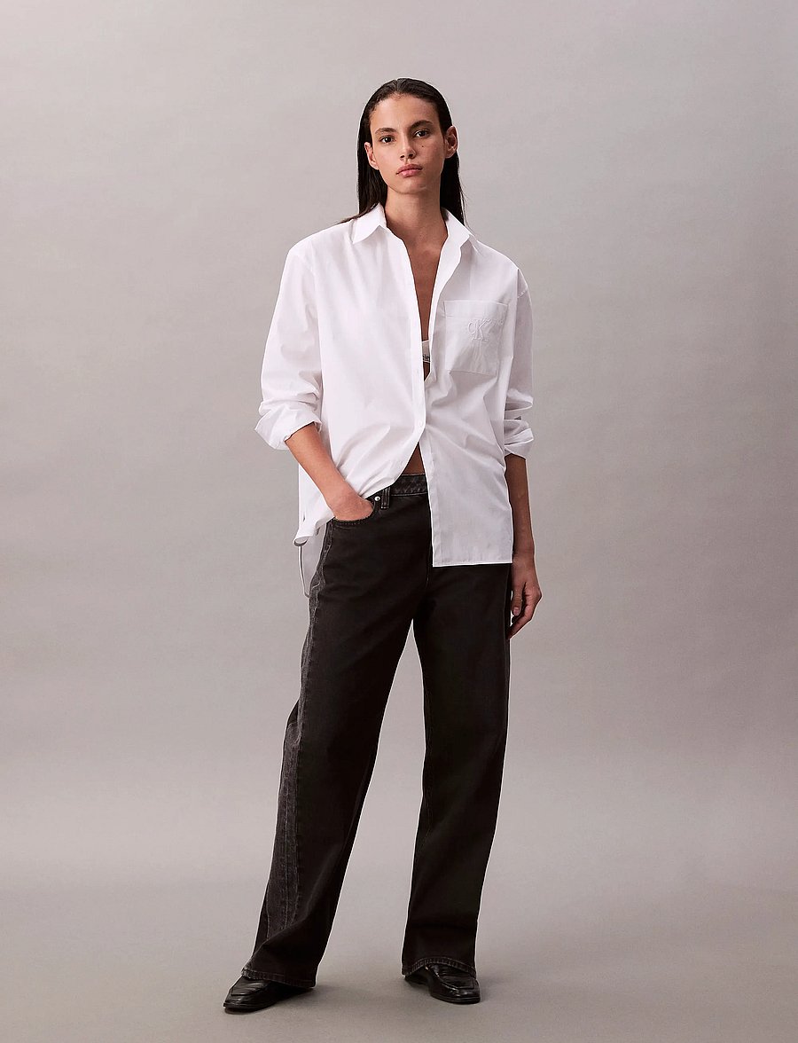 Calvin Klein Jeans - POPLIN RELAXED SHIRT - chemises à manches longues - brilliant white - 0