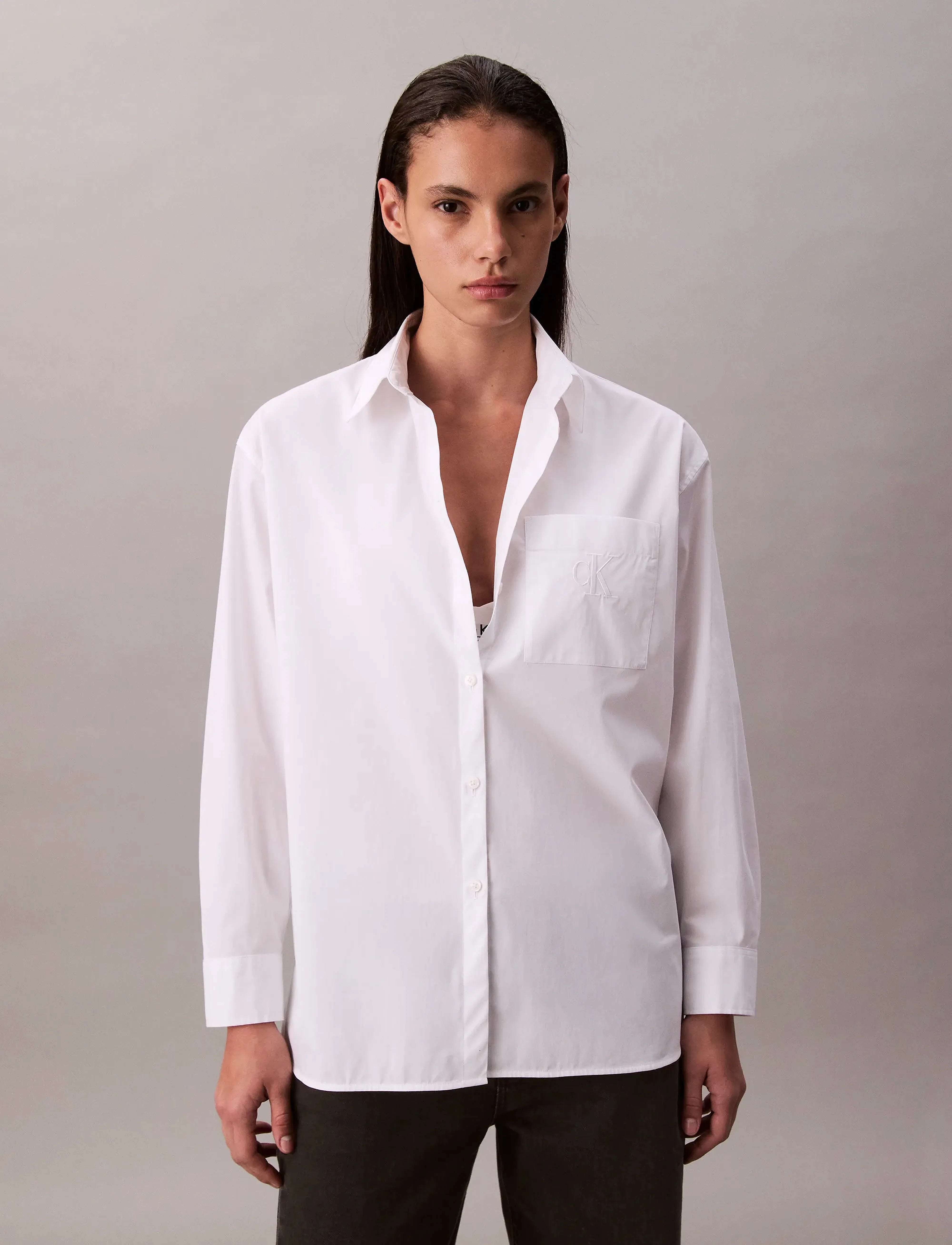 Calvin Klein Jeans - POPLIN RELAXED SHIRT - pikkade varrukatega särgid - brilliant white - 3