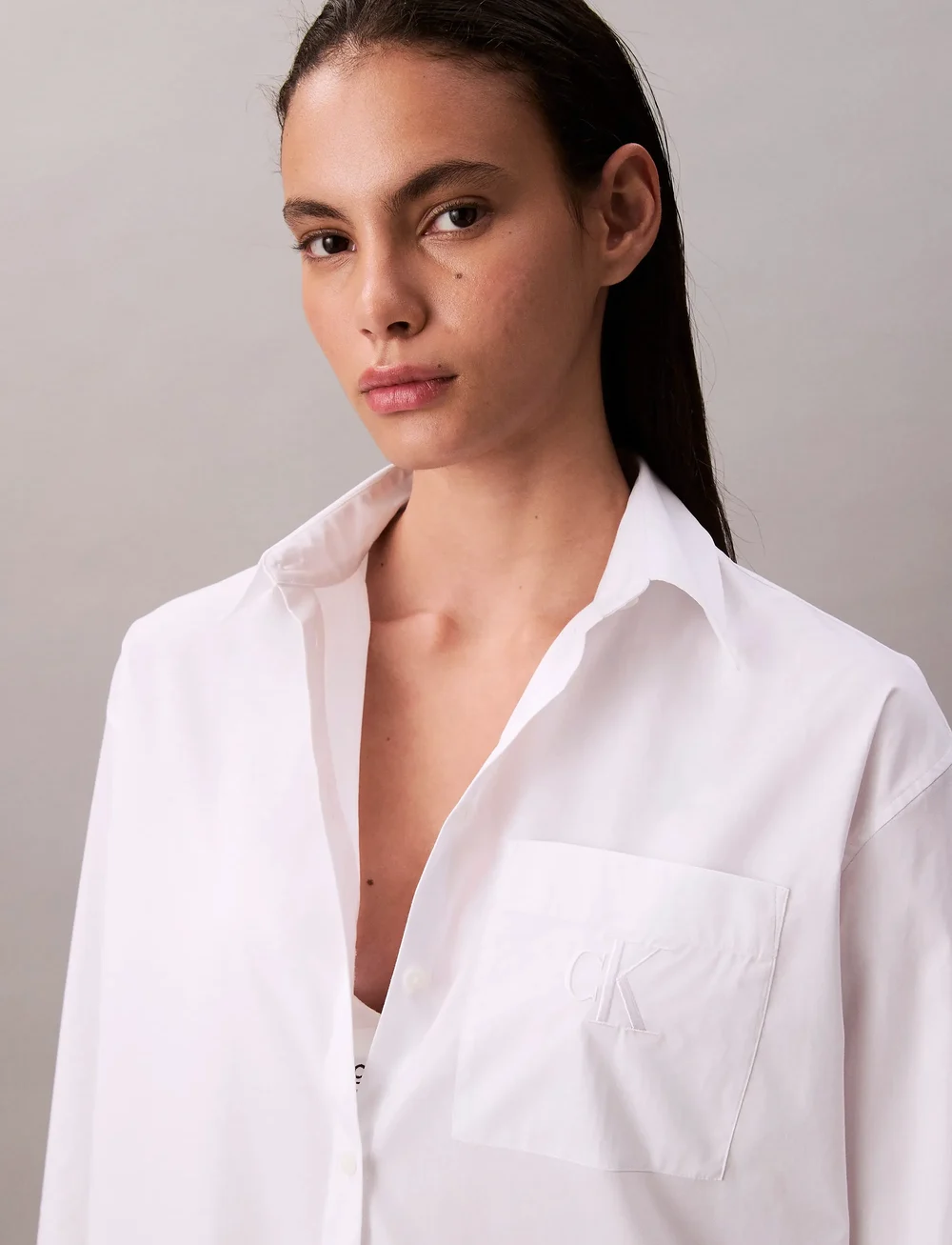 Calvin Klein Jeans - POPLIN RELAXED SHIRT - langerma skyrtur - brilliant white - 4