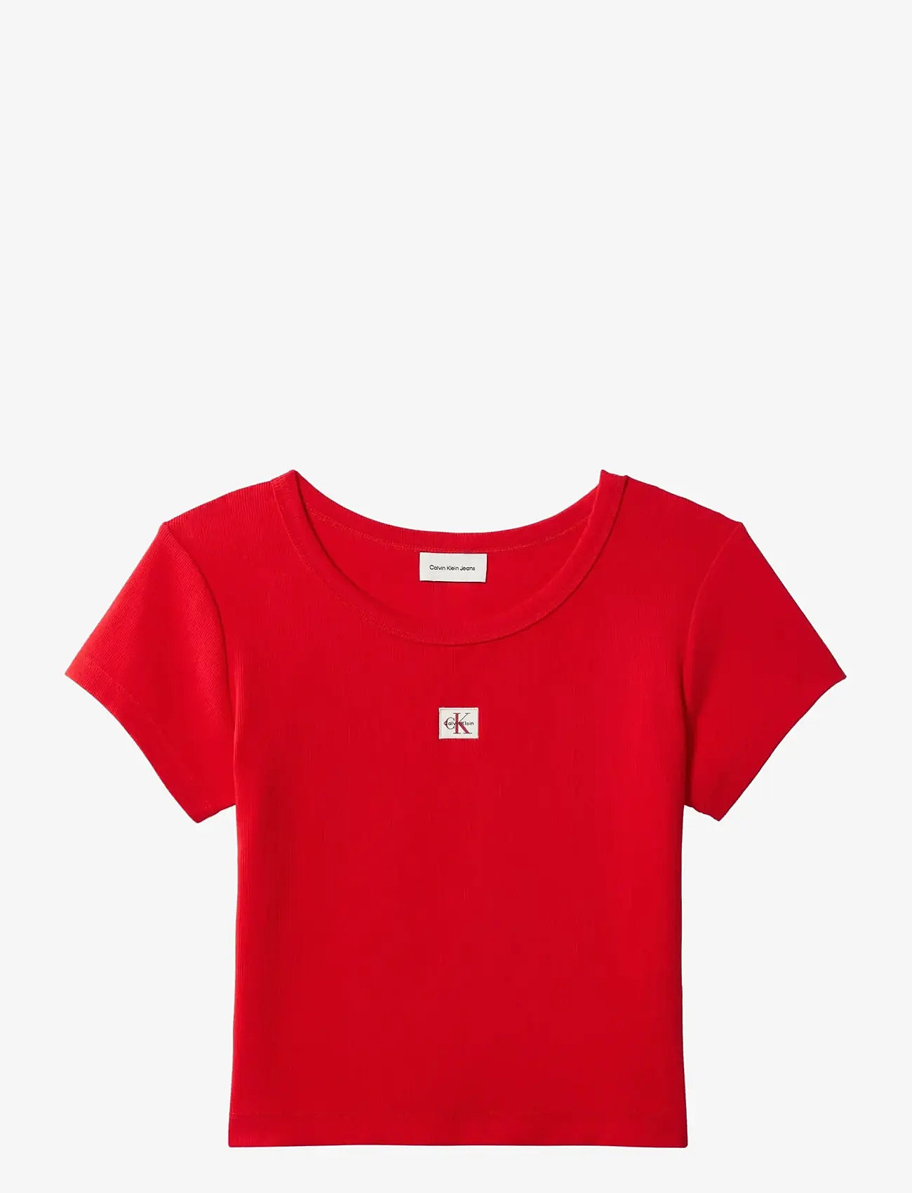 Calvin Klein Jeans - SS HERITAGE LABEL BABY TEE - crop tops - aged redwood - 1