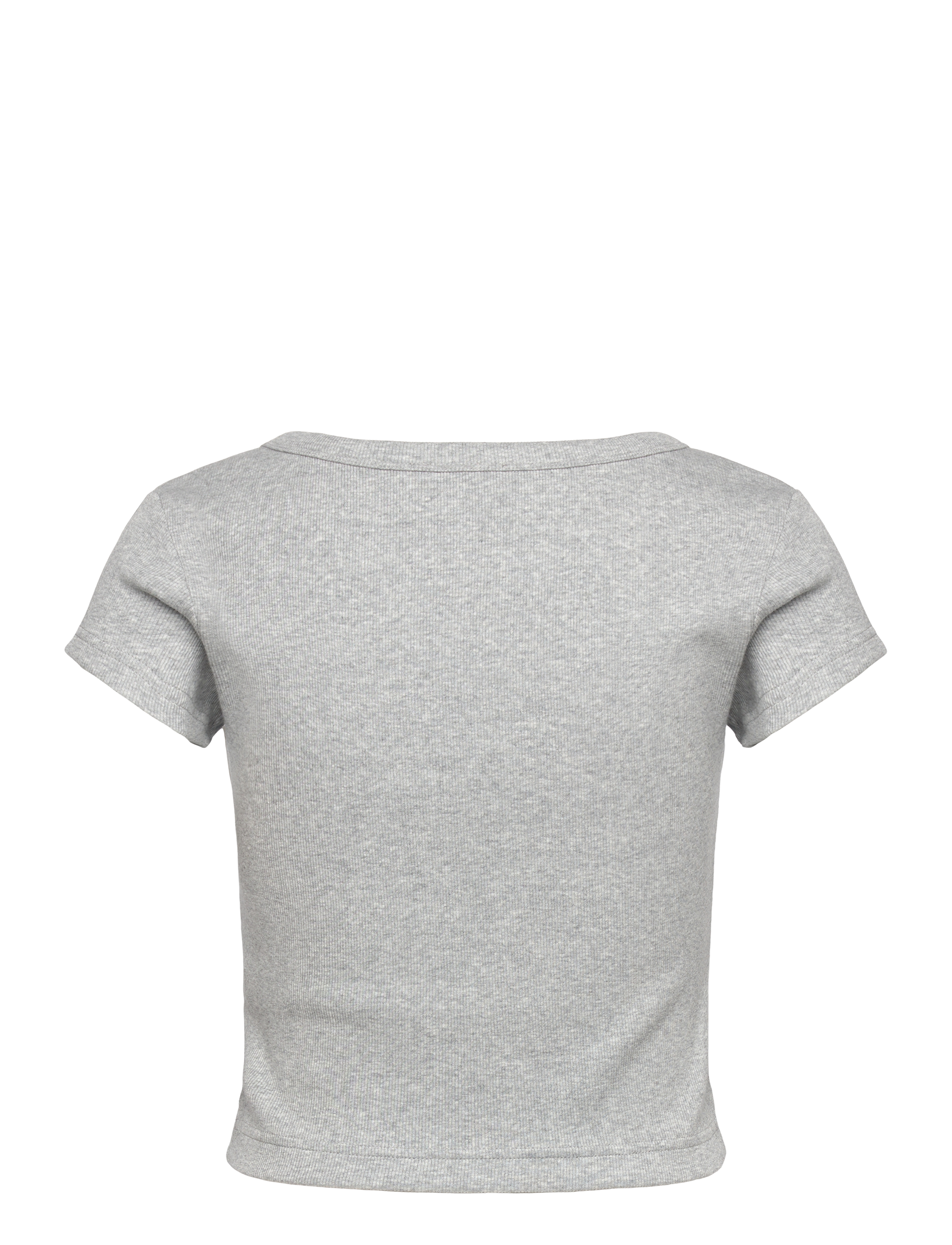 Calvin Klein Jeans - SS HERITAGE LABEL BABY TEE - crop tops - bc06 grey heather - 2