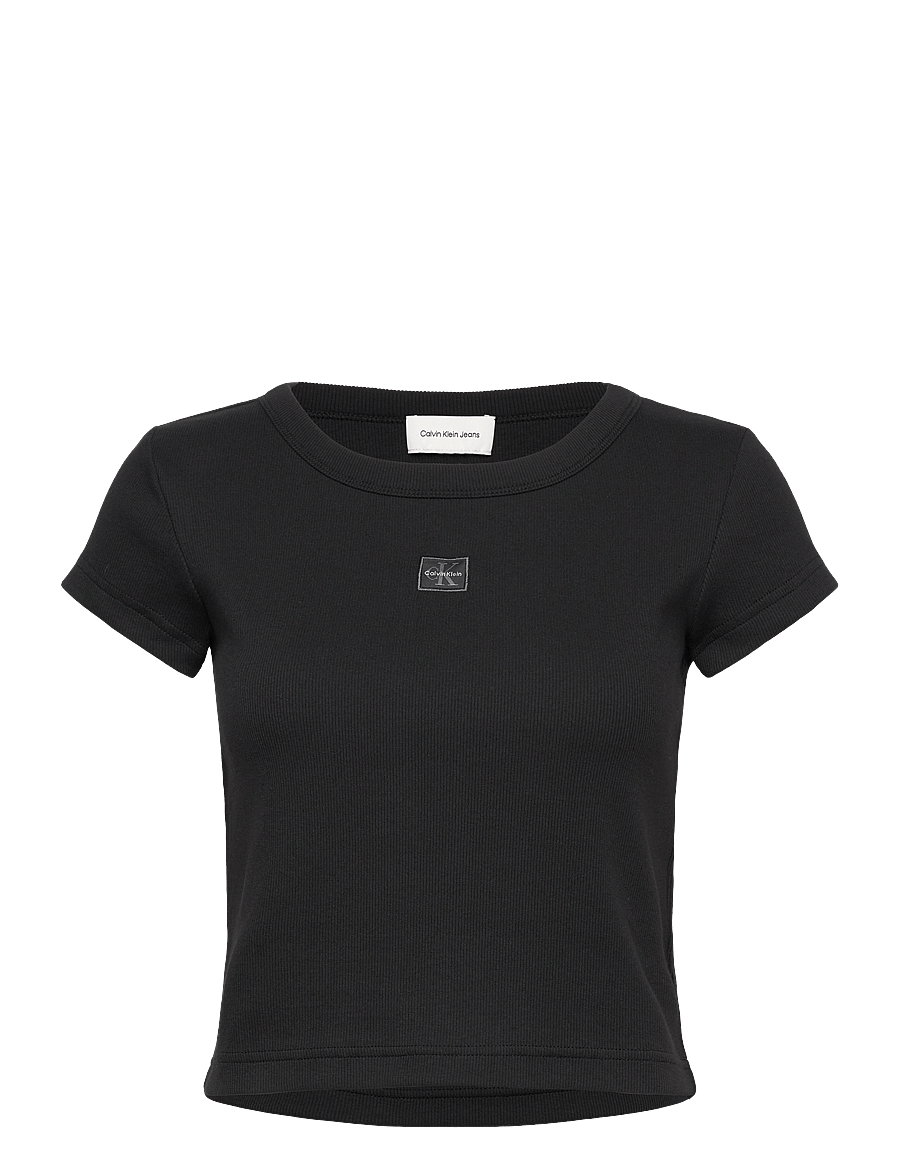 Calvin Klein Jeans - SS HERITAGE LABEL BABY TEE - lühikesed topid - black - 1