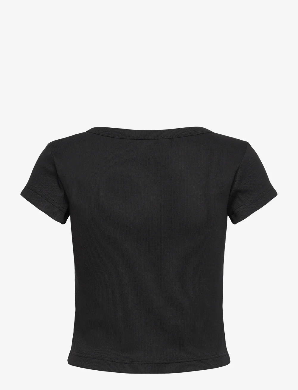 Calvin Klein Jeans - A- WOVEN LABEL 2X2 RIB BABY TEE - t-shirts - black - 2