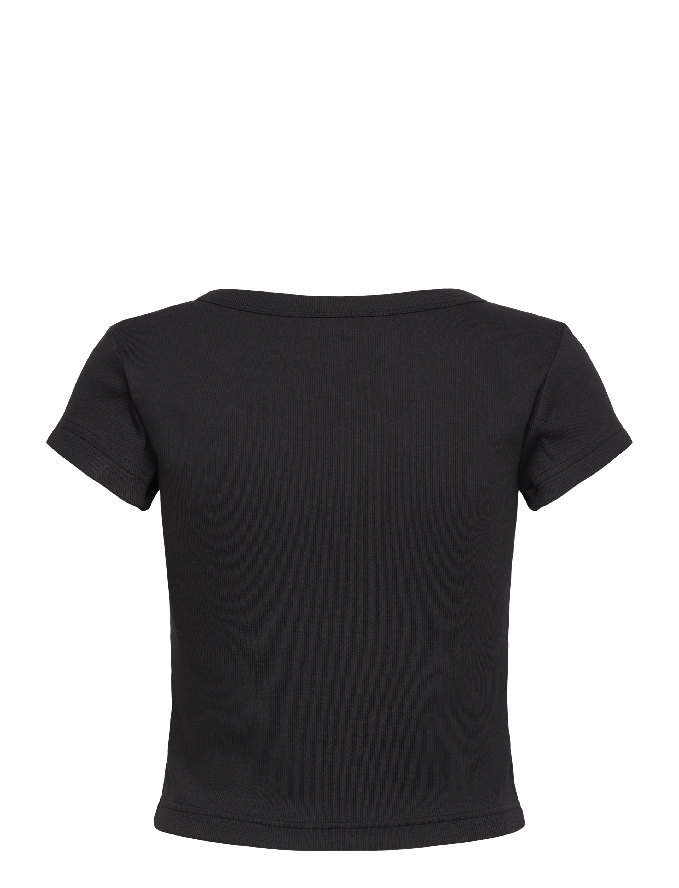 Calvin Klein Jeans - SS HERITAGE LABEL BABY TEE - crop tops - black - 2