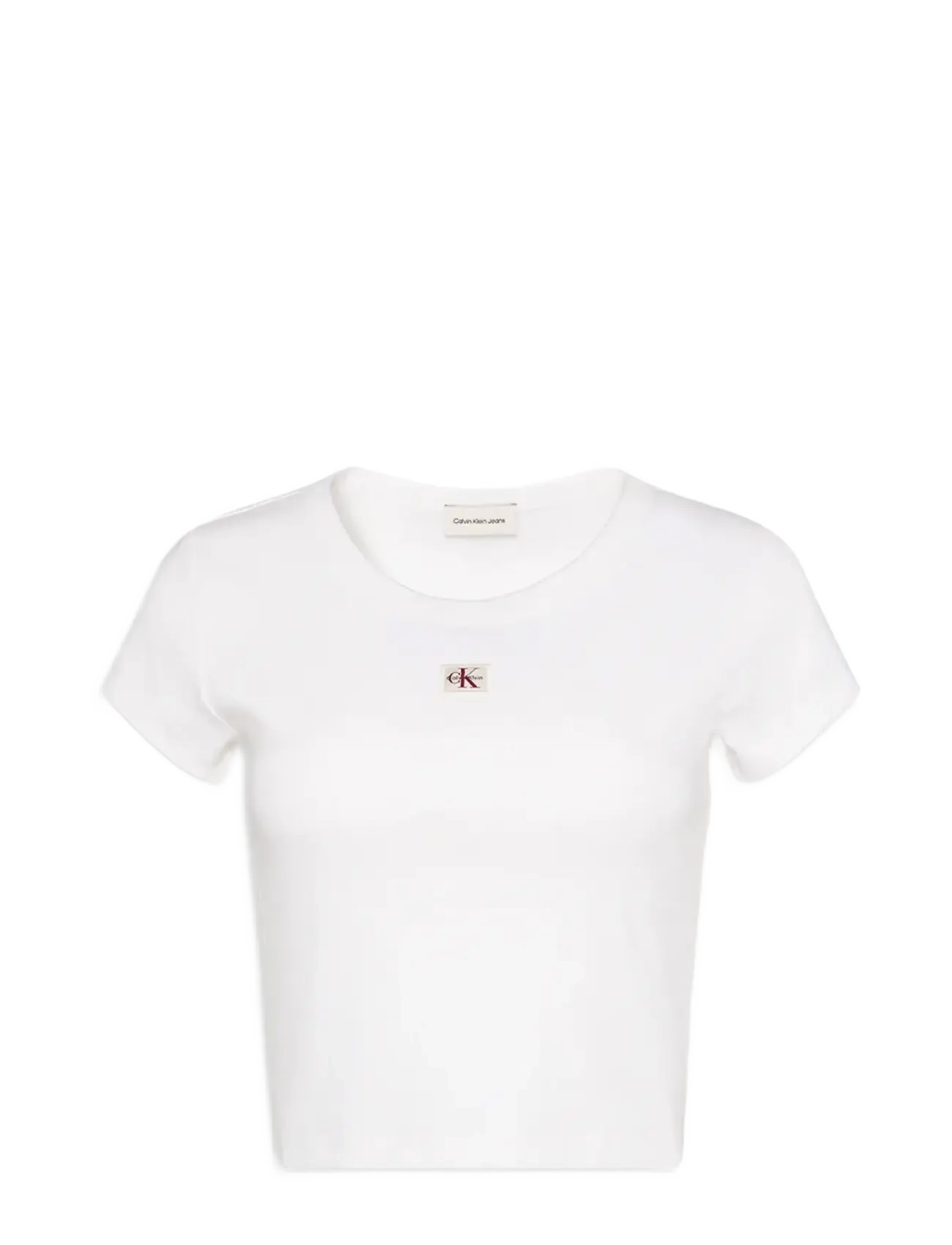 Calvin Klein Jeans SS HERITAGE LABEL BABY TEE - Klær - BRIGHT WHITE / white