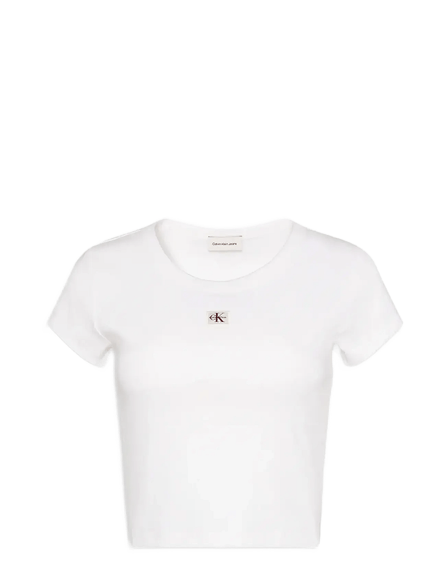 Calvin Klein Jeans - SS HERITAGE LABEL BABY TEE - lühikesed topid - bright white - 1