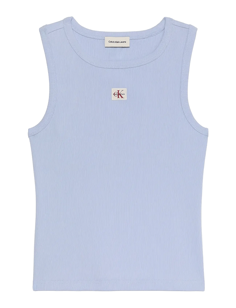 Calvin Klein Jeans - WOVEN LABEL 2X2 BABY RIB TANK - Ärmellose tops - casual blue - 1