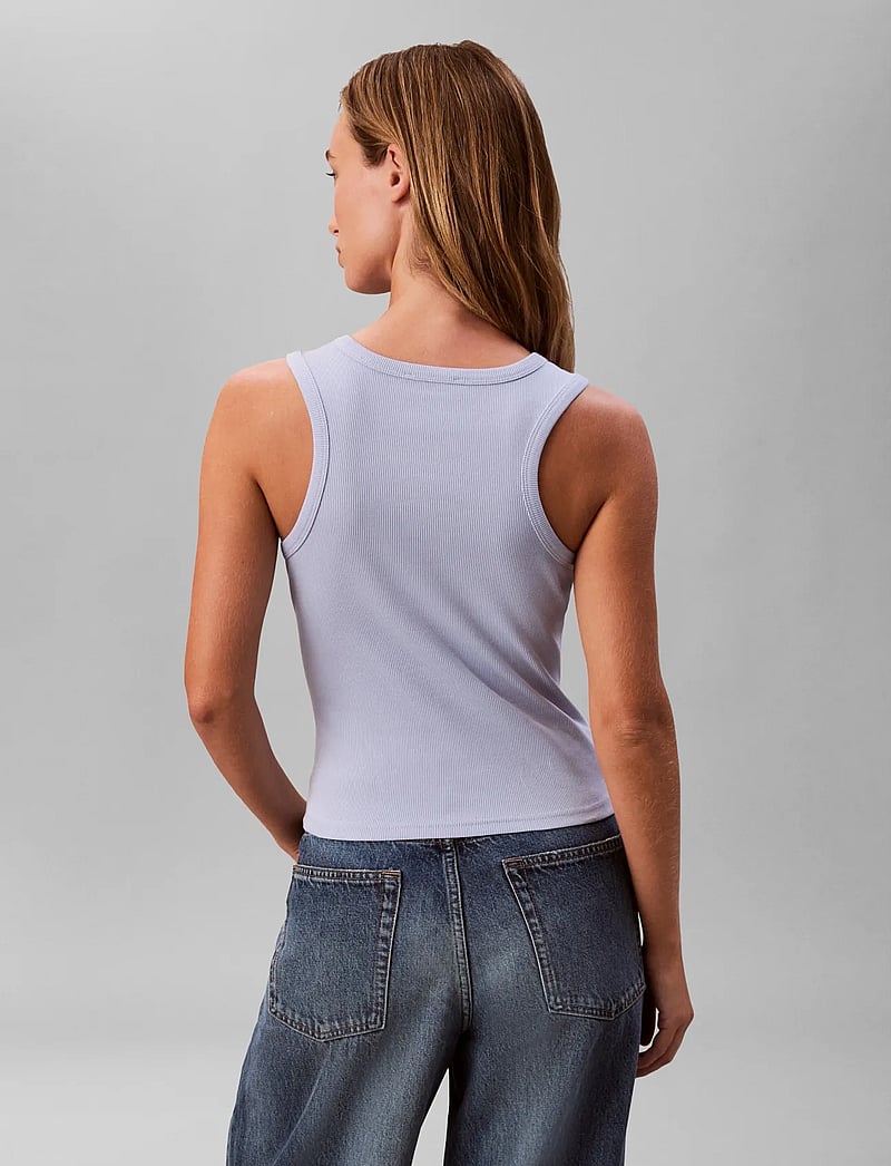 Calvin Klein Jeans - WOVEN LABEL 2X2 BABY RIB TANK - Ärmellose tops - casual blue - 4