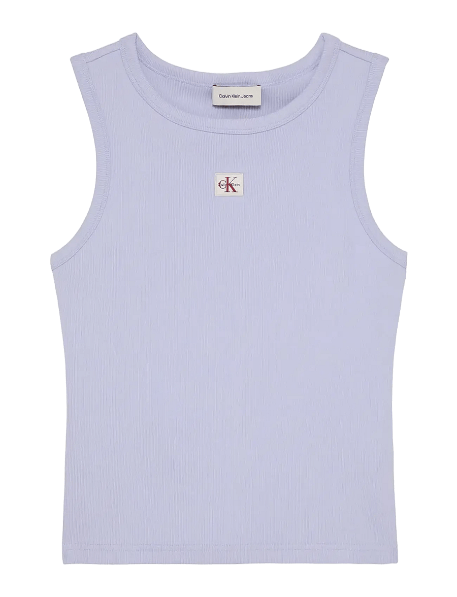 Calvin Klein Jeans - WOVEN LABEL 2X2 BABY RIB TANK - Ärmellose tops - cosmic sky - 1