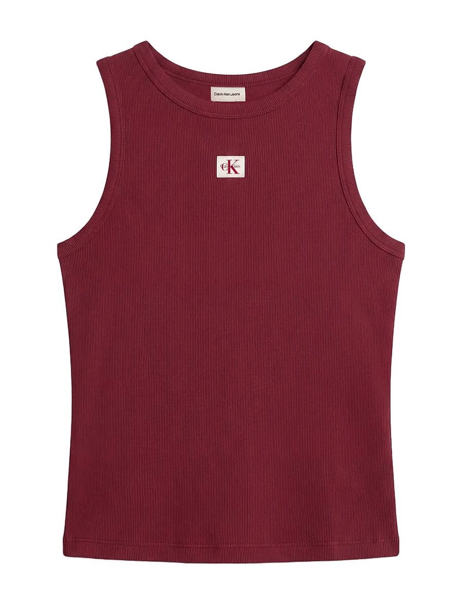 Calvin Klein Jeans - HERITAGE LABEL 2X2 BABY RIB TANK - tanktops - rhododendron - 1