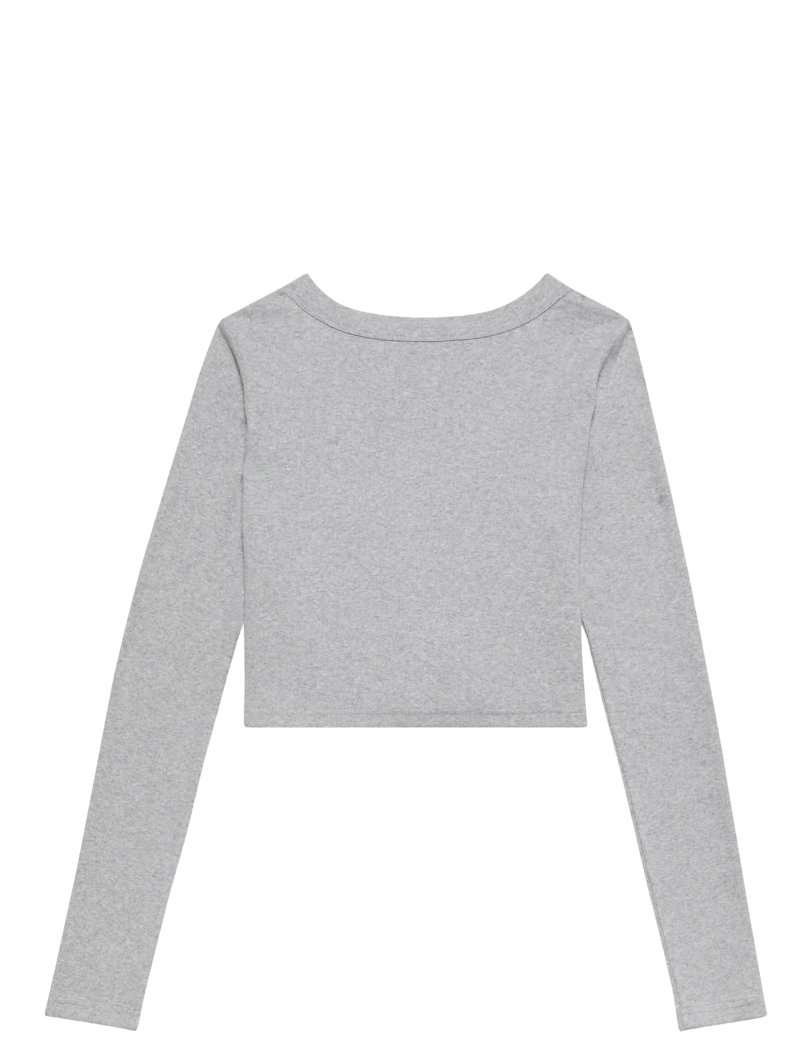 Calvin Klein Jeans - LS WOVEN LABEL 2X2 BABY RIB CARD - cardigans - bc06 grey heather - 2