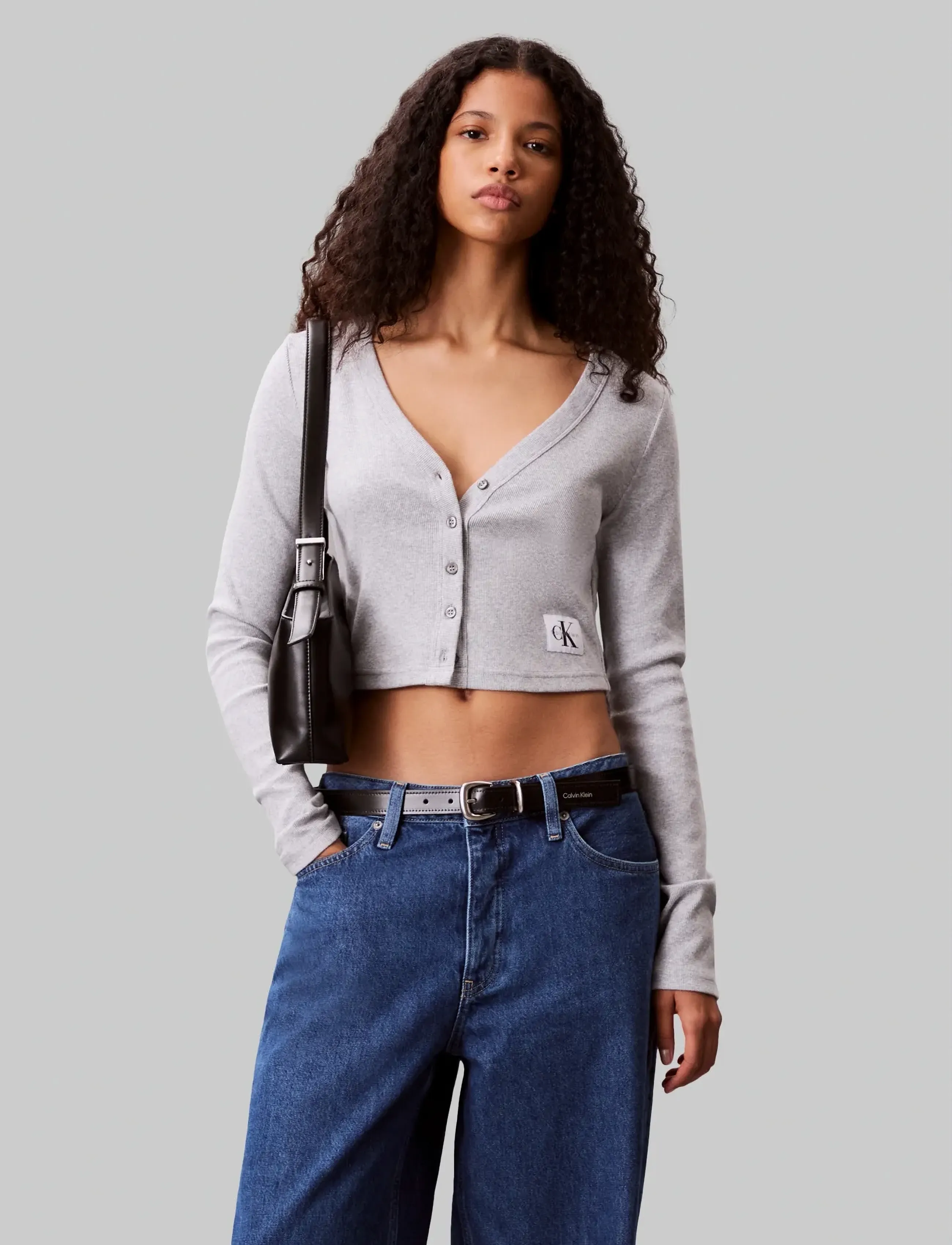 Calvin Klein Jeans Ls Woven Label 2X2 Baby Rib Card koftor & cardigans dam – bild 5