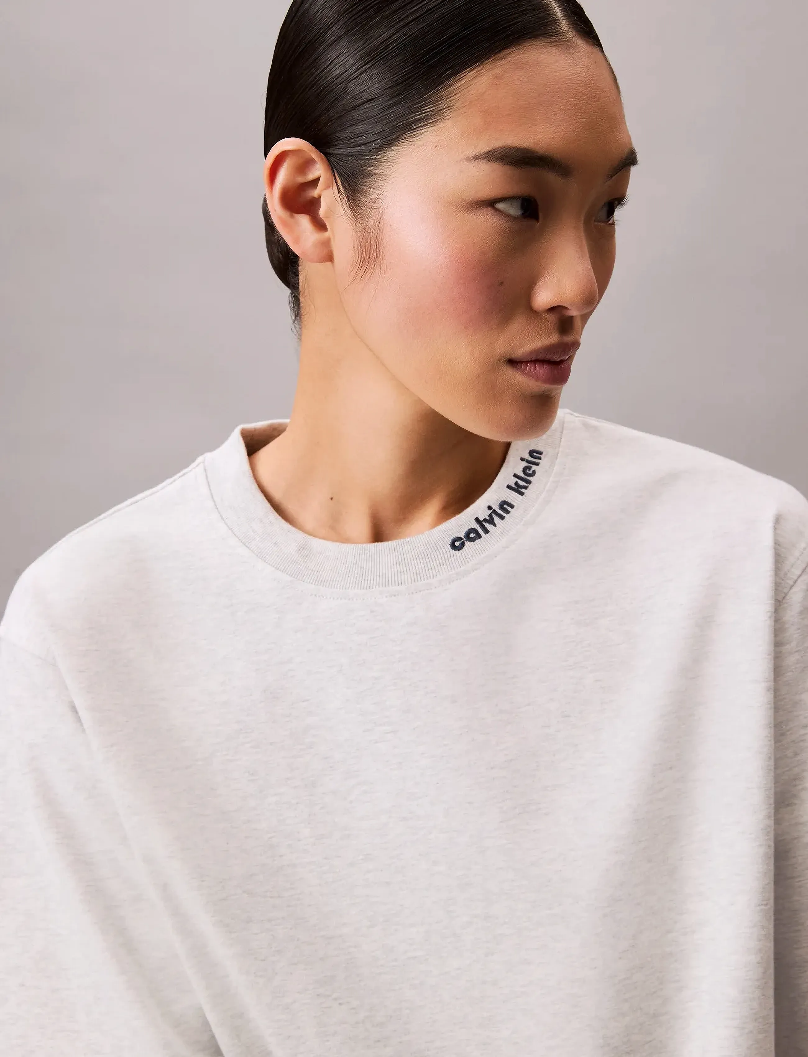 Calvin Klein Jeans - A- COOLING JERSEY RELAXED TEE - bc02 light grey heather - 3