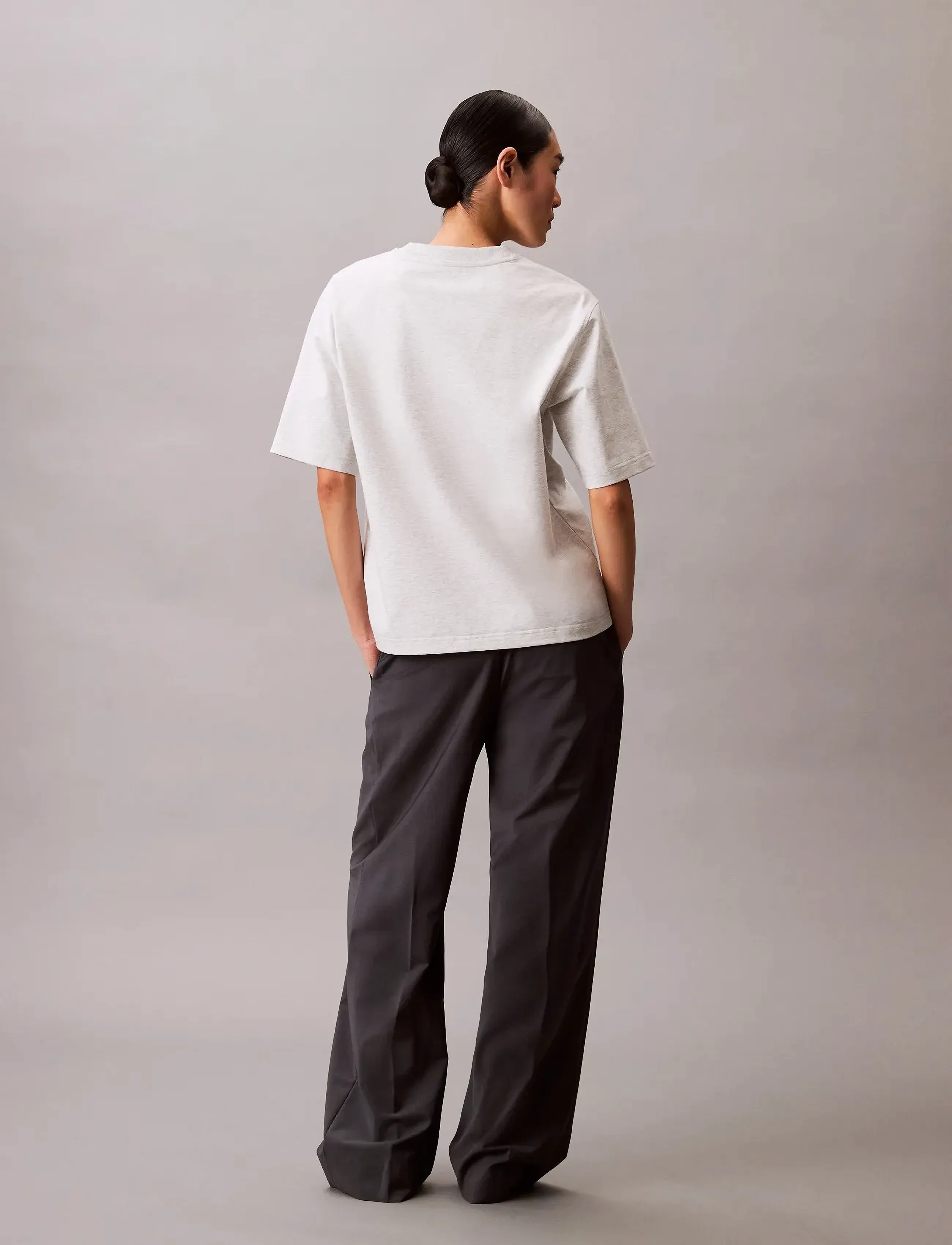 Calvin Klein Jeans - A- COOLING JERSEY RELAXED TEE - bc02 light grey heather - 5