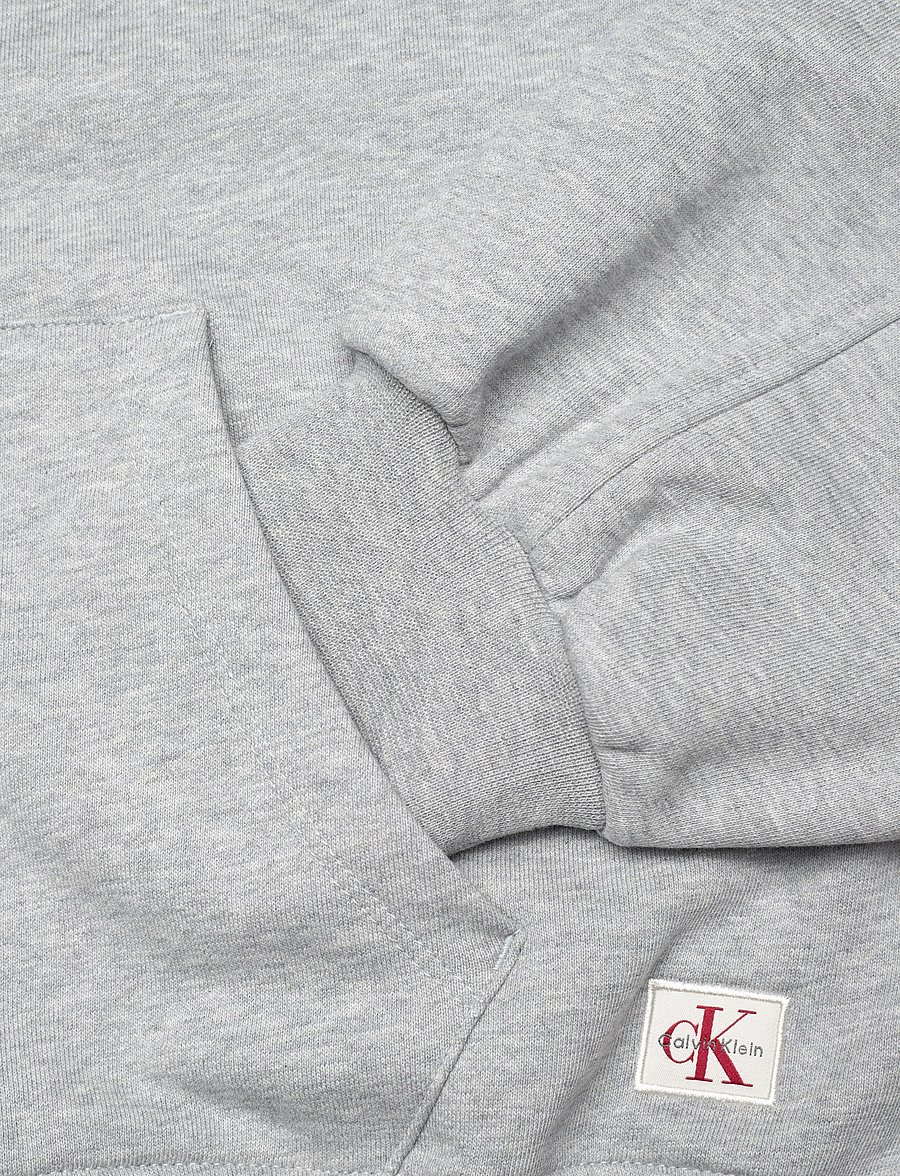 Calvin Klein Jeans - FRENCH TERRY WOVEN LABEL FZ HOOD - hoodies - bc06 grey heather - 4