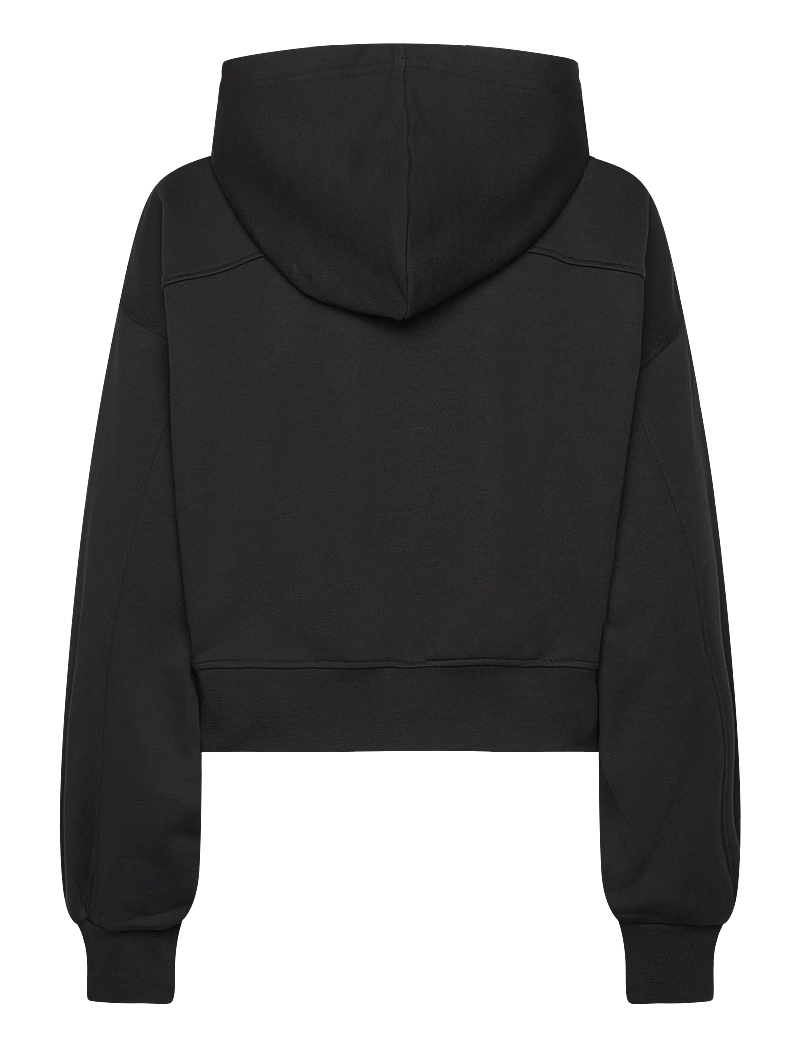 Calvin Klein Jeans - FRENCH TERRY WOVEN LABEL FZ HOOD - kapuutsiga dressipluusid - black - 1
