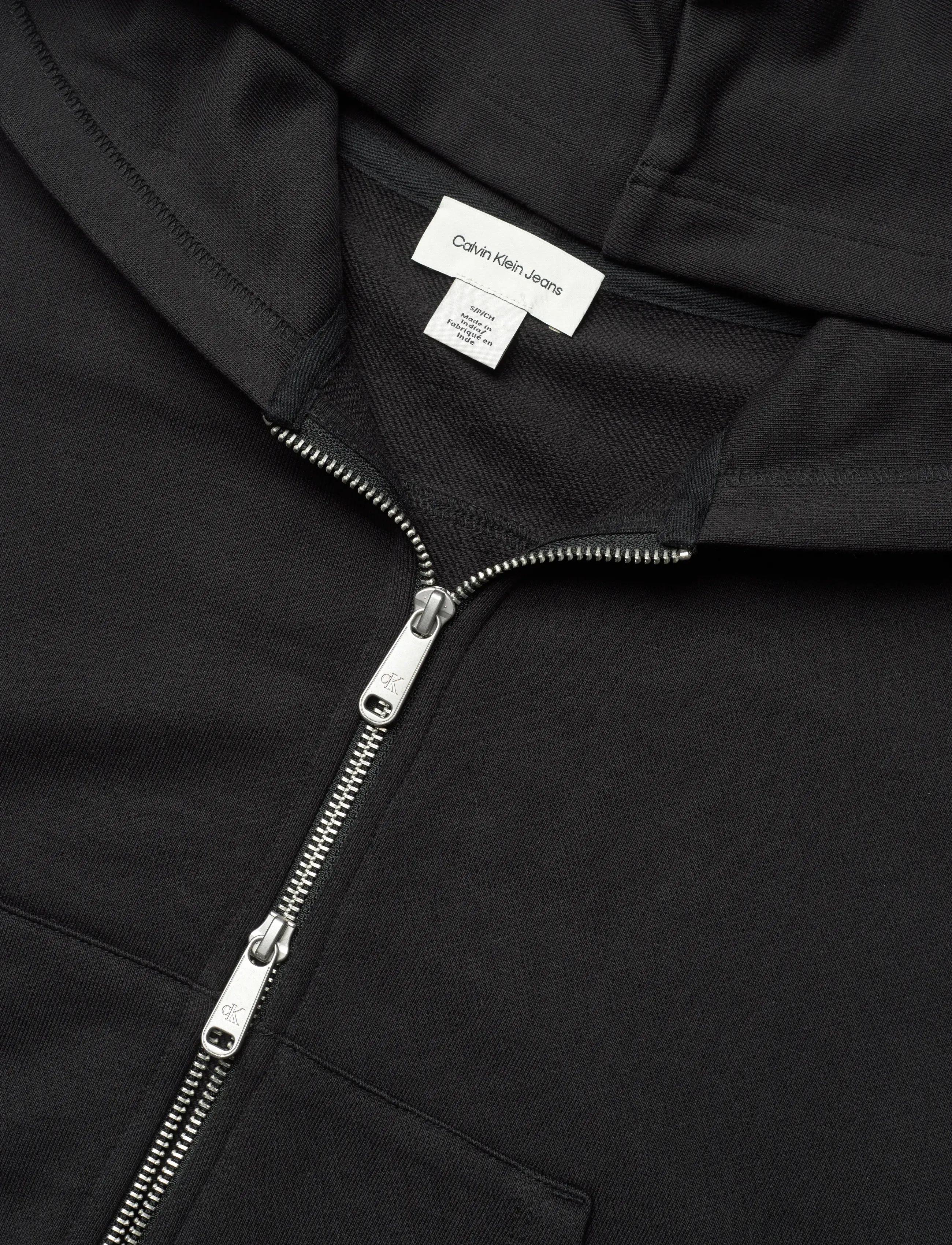Calvin Klein Jeans - FRENCH TERRY WOVEN LABEL FZ HOOD - pulls à capuche - black - 3