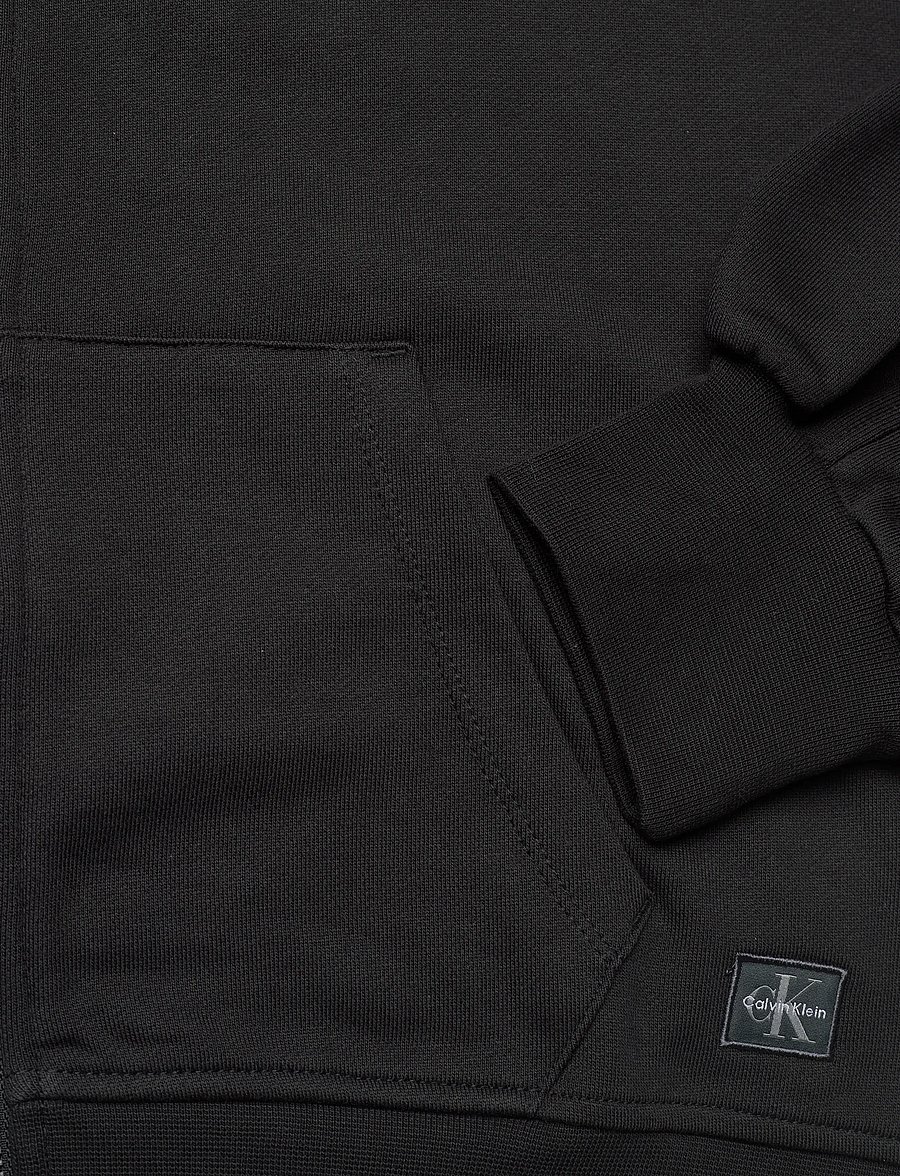 Calvin Klein Jeans - FRENCH TERRY WOVEN LABEL FZ HOOD - kapuzenpullover - black - 4
