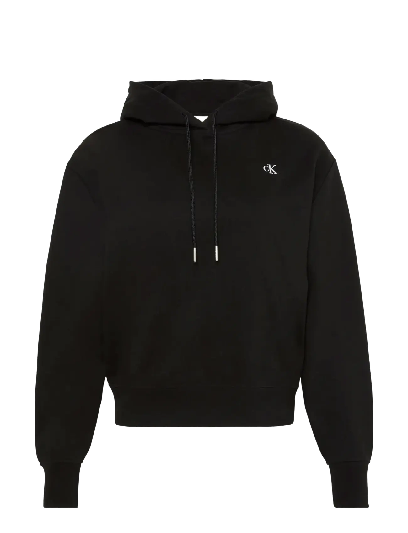 Calvin Klein Jeans LS RLXD MONO FR TERRY PO HOOD - Kapuutsiga dressipluusid - BLACK / black