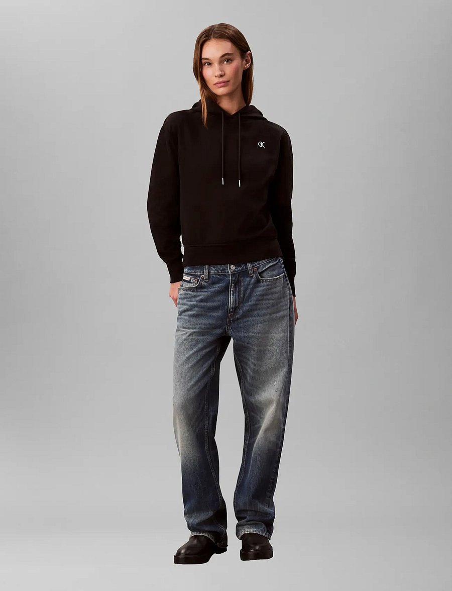 Calvin Klein Jeans - LS FRENCH TERRY PO HOODIE - hættetrøjer - black - 0