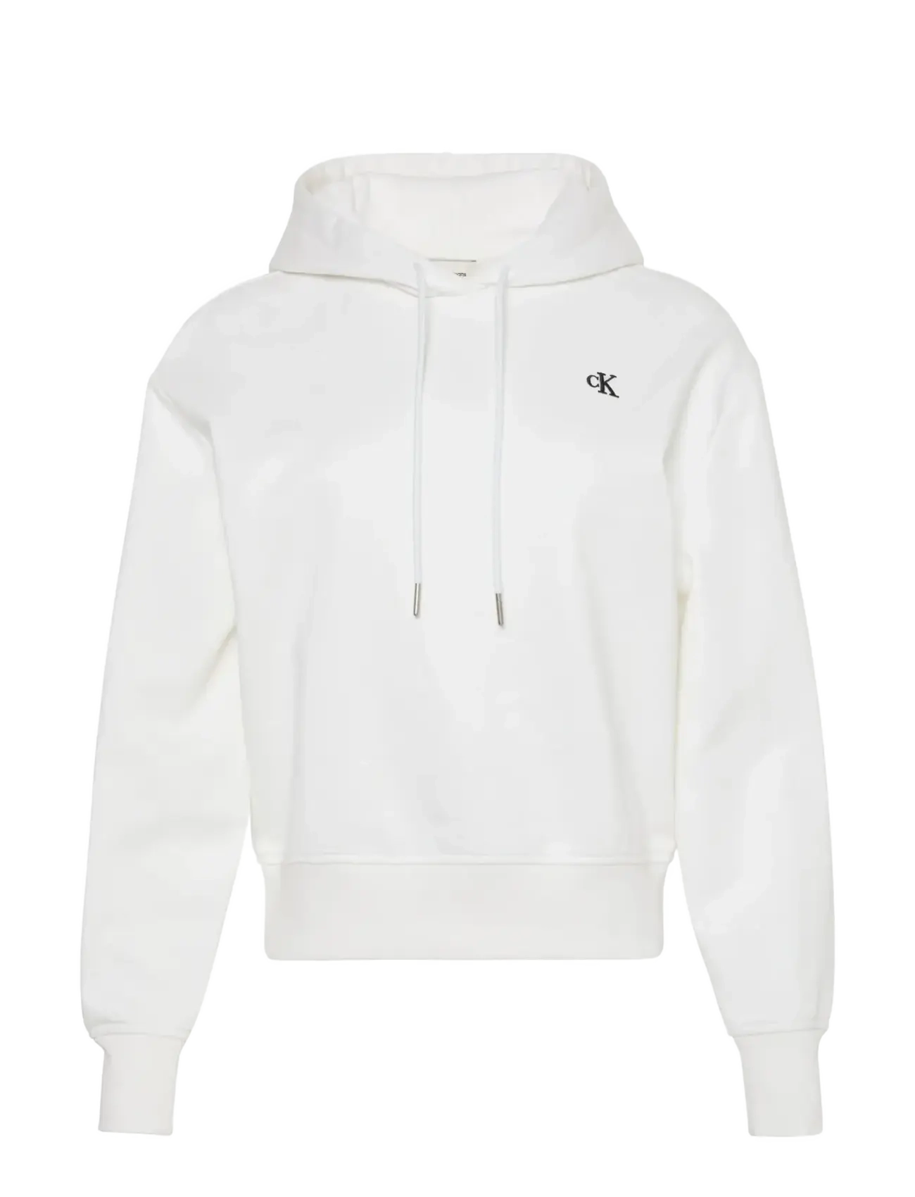 Calvin Klein Jeans LS RLXD MONO FR TERRY PO HOOD - Calvin Klein - BRIGHT WHITE / white