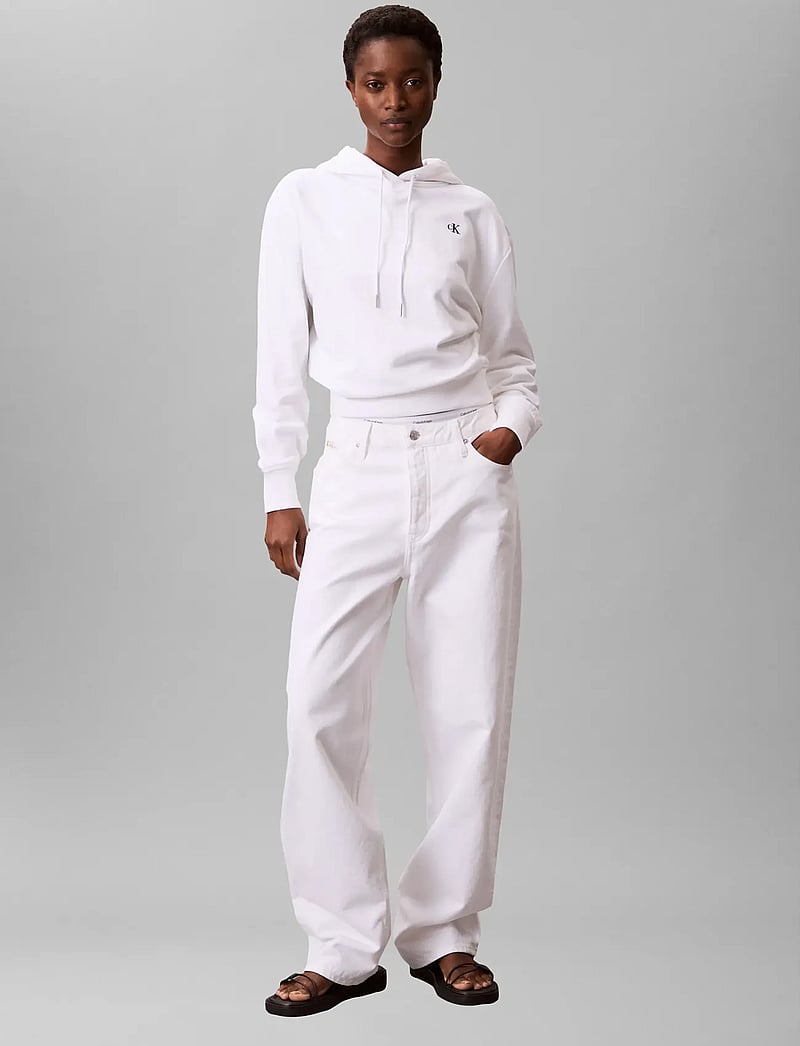 Calvin Klein Jeans - LS RLXD MONO FR TERRY PO HOOD - hoodies - bright white - 0