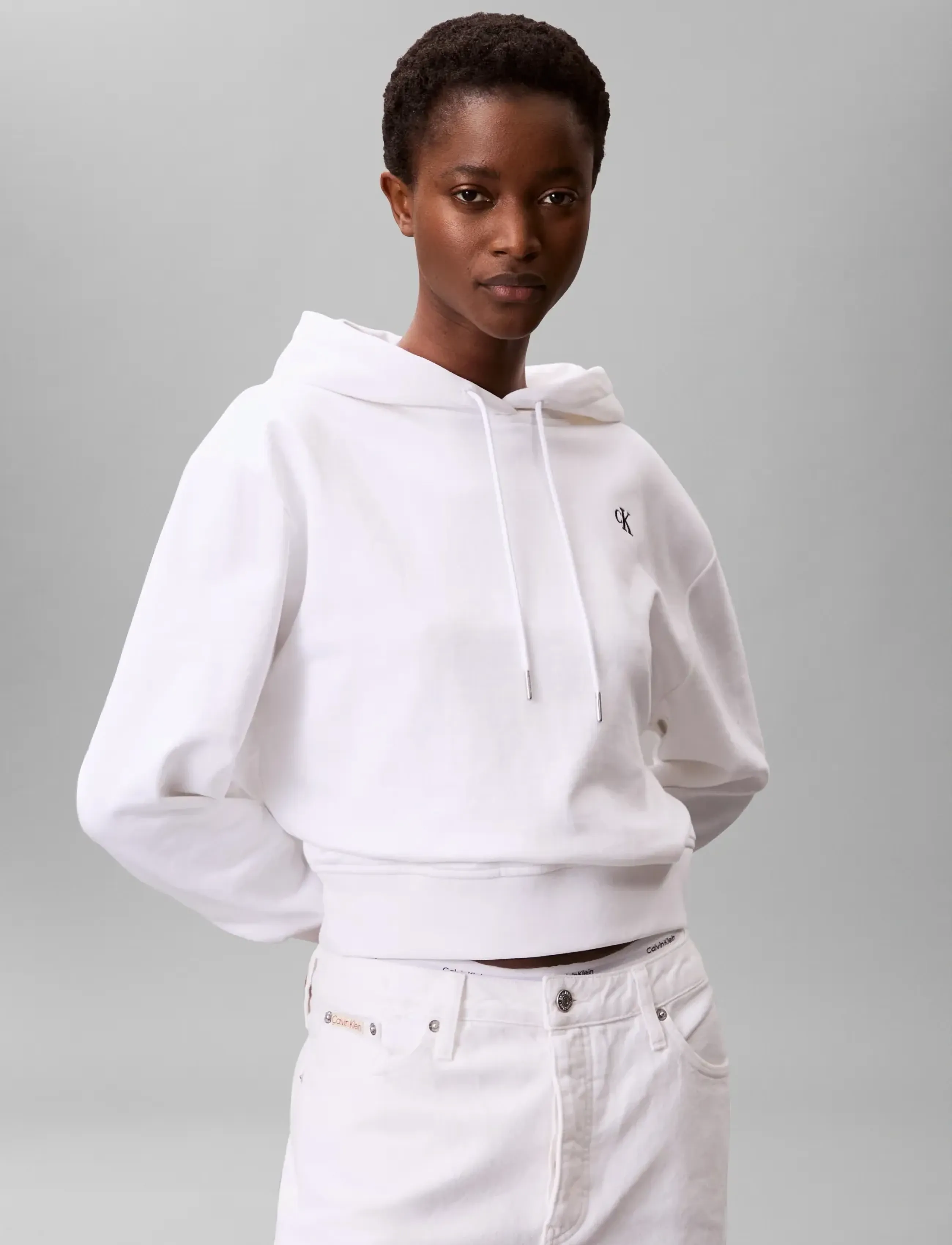 Calvin Klein Jeans - LS RLXD MONO FR TERRY PO HOOD - pulls à capuche - bright white - 2