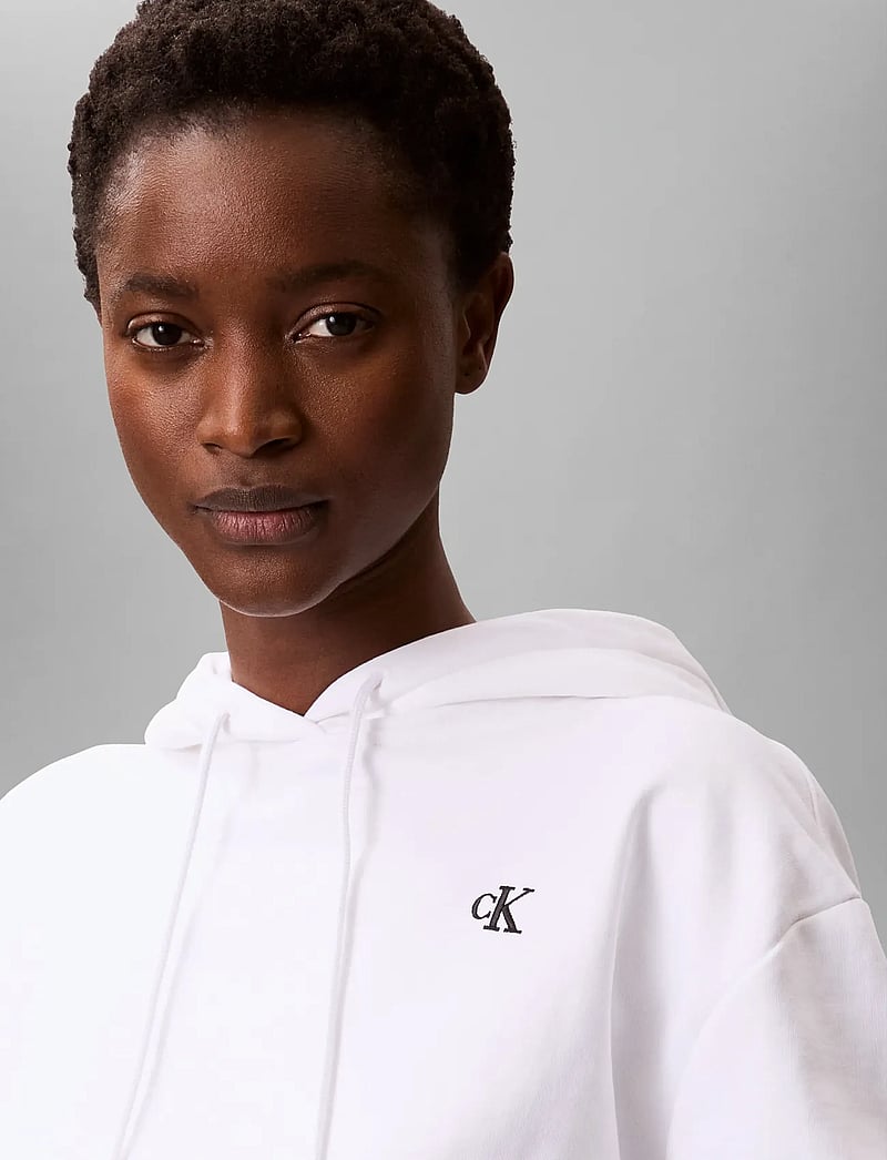 Calvin Klein Jeans - LS RLXD MONO FR TERRY PO HOOD - hoodies - bright white - 4