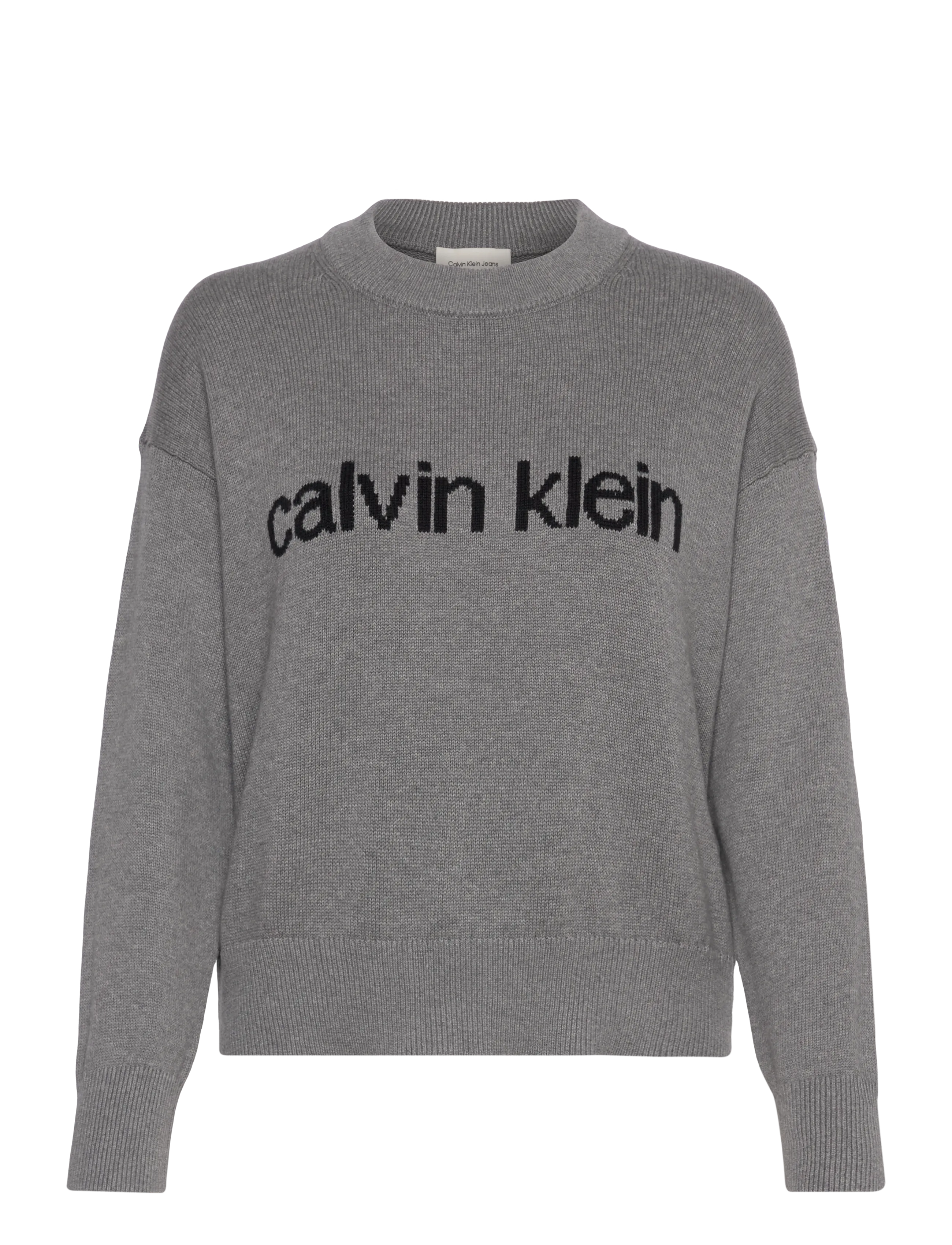 Calvin Klein Jeans Cotton Graphic Pullover - Transitional Layering - B30 GREY HEATHER / grey