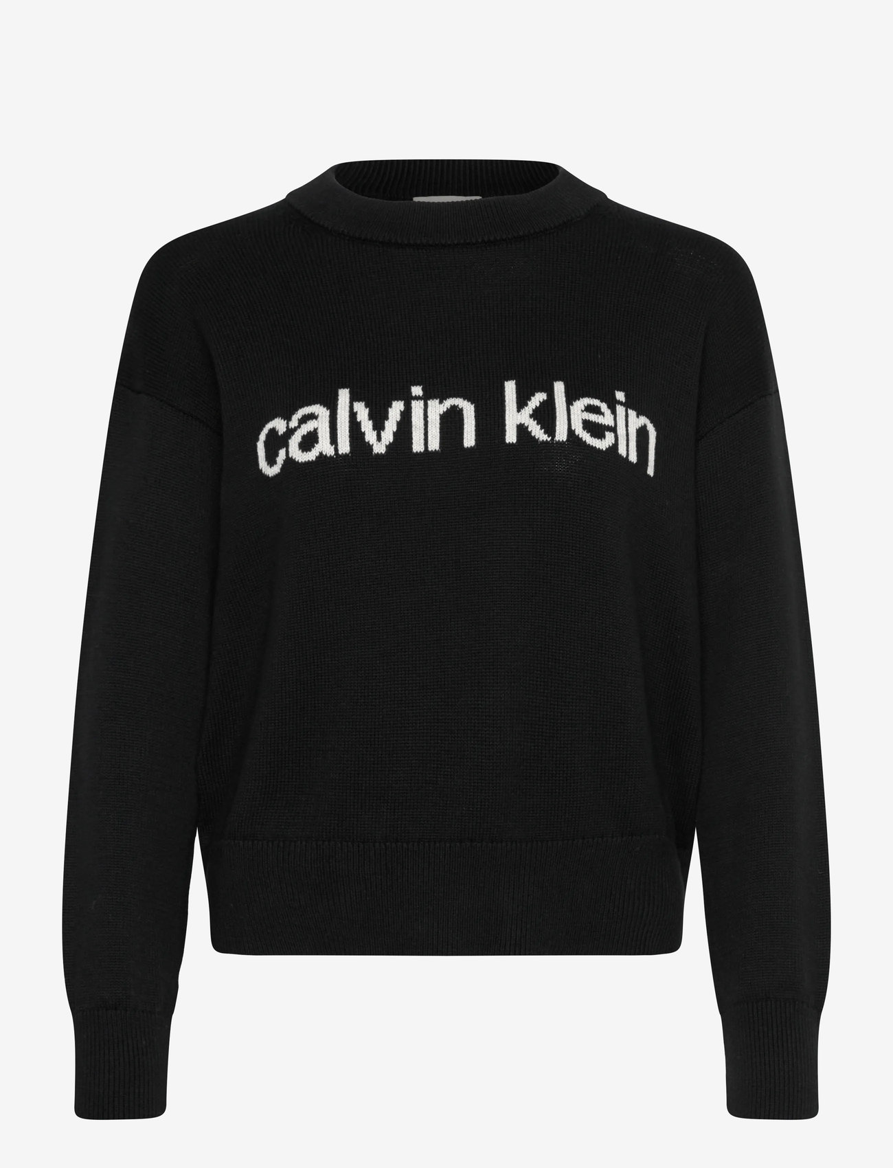 Calvin Klein Jeans - Cotton Graphic Pullover - striktrøjer - black - 1