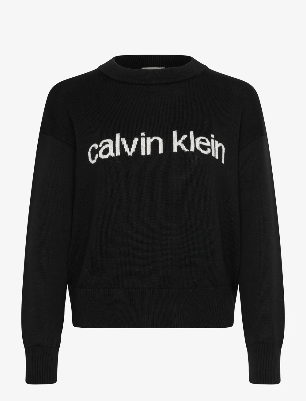 Calvin Klein Jeans - Cotton Graphic Pullover - striktrøjer - black - 1