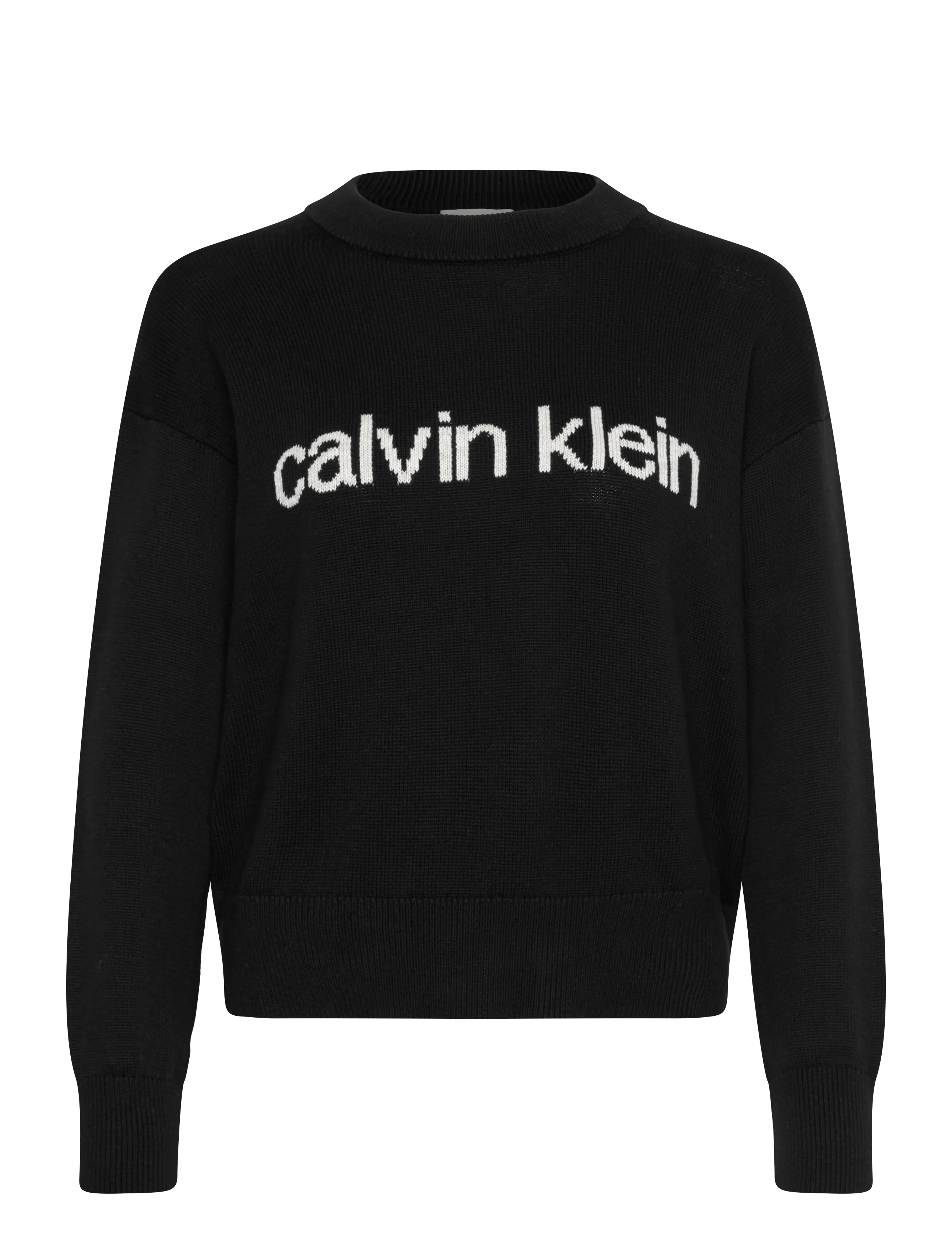 Calvin Klein Jeans Cotton Graphic Pullover - Stickat - BLACK / black