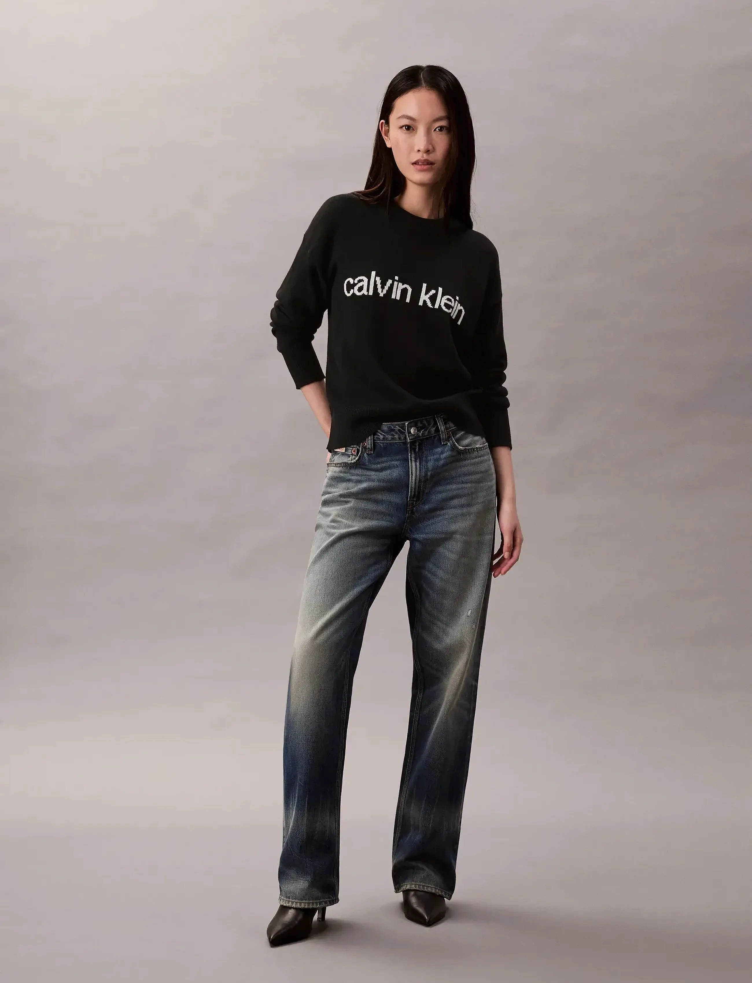 Calvin Klein Jeans - Cotton Graphic Pullover - trøjer - black - 3