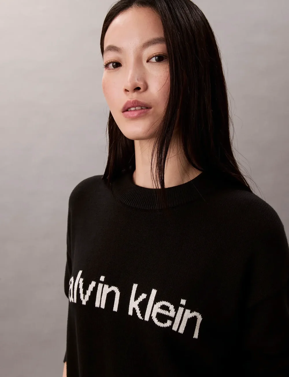 Calvin Klein Jeans - Cotton Graphic Pullover - striktrøjer - black - 4