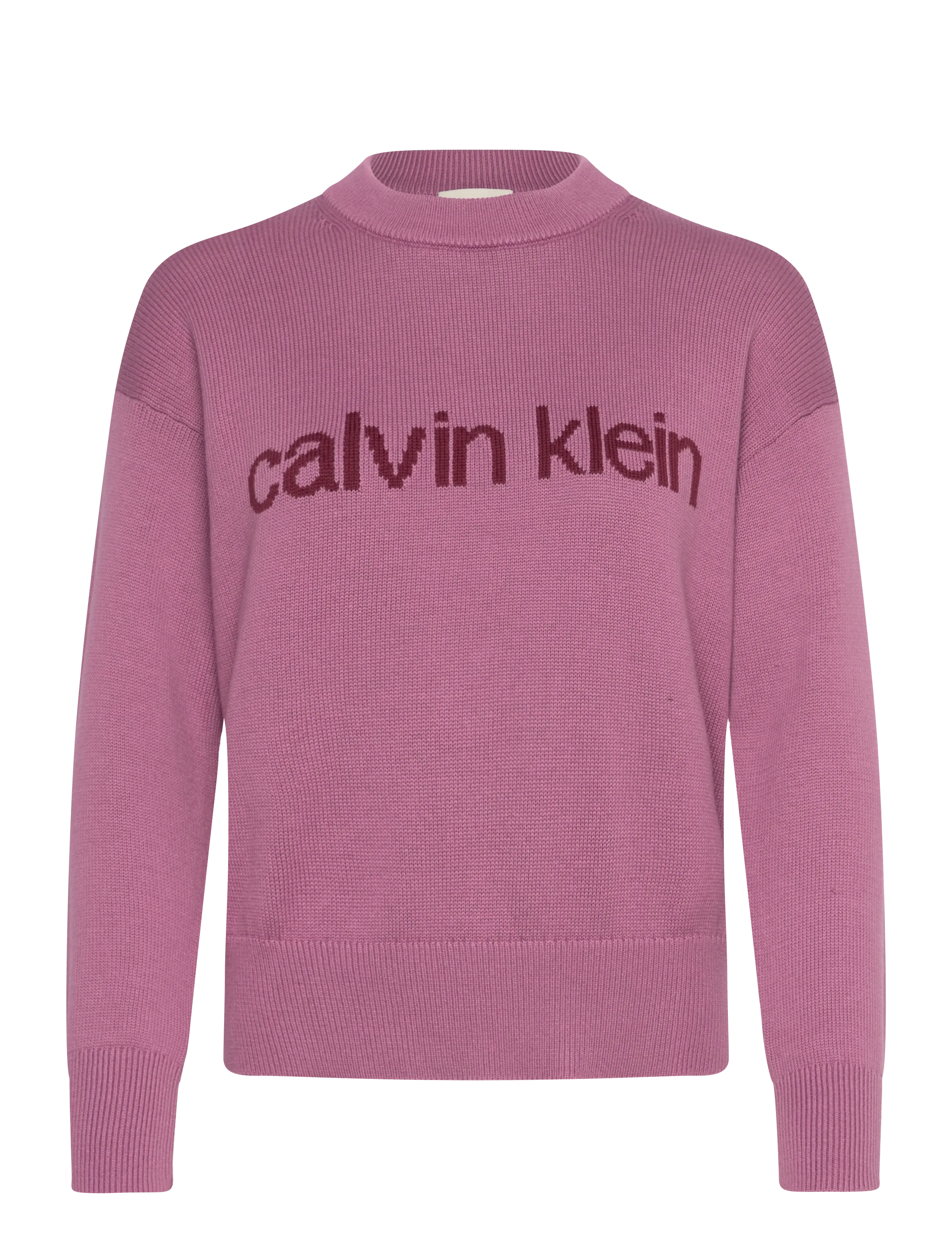 Calvin Klein Jeans Cotton Graphic Pullover - Stickat - BORDEAUX / pink/rose