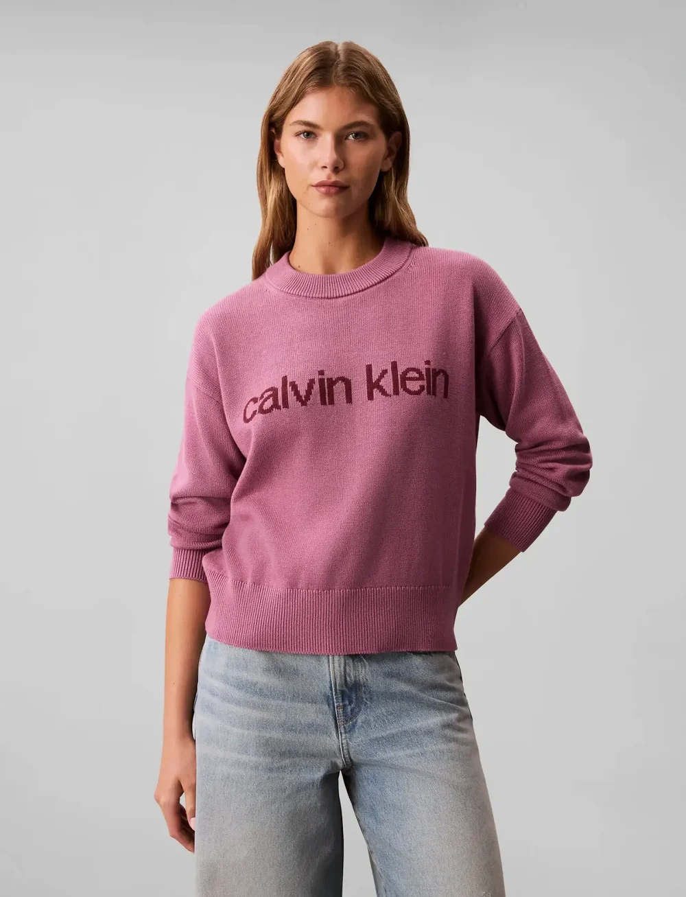 Calvin Klein Jeans - Cotton Graphic Pullover - sviitrid - bordeaux - 0