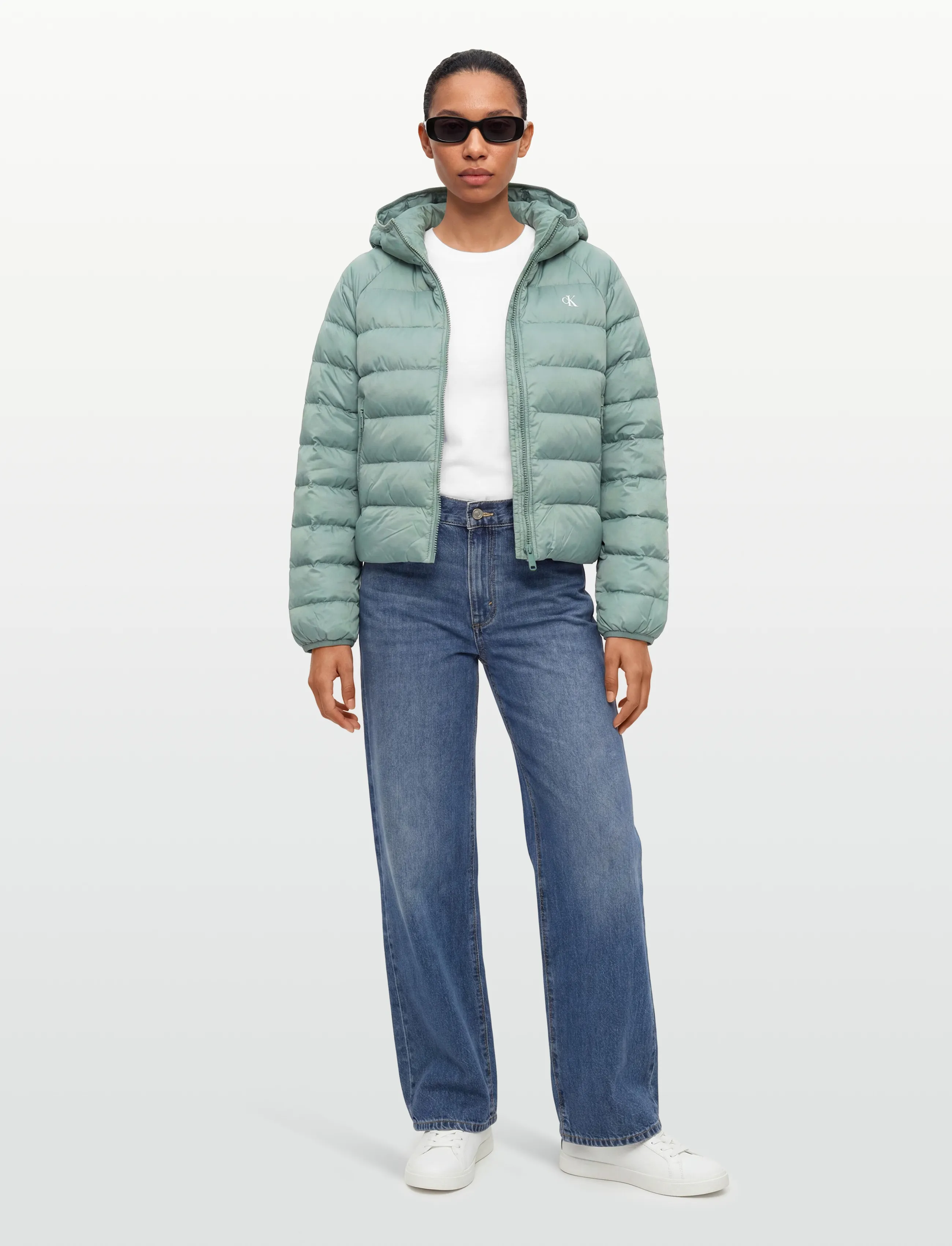 Calvin Klein Jeans Lightweight Quilted Jacket Packa, M, Green, Jakker > Vatteret Jakke, Dame