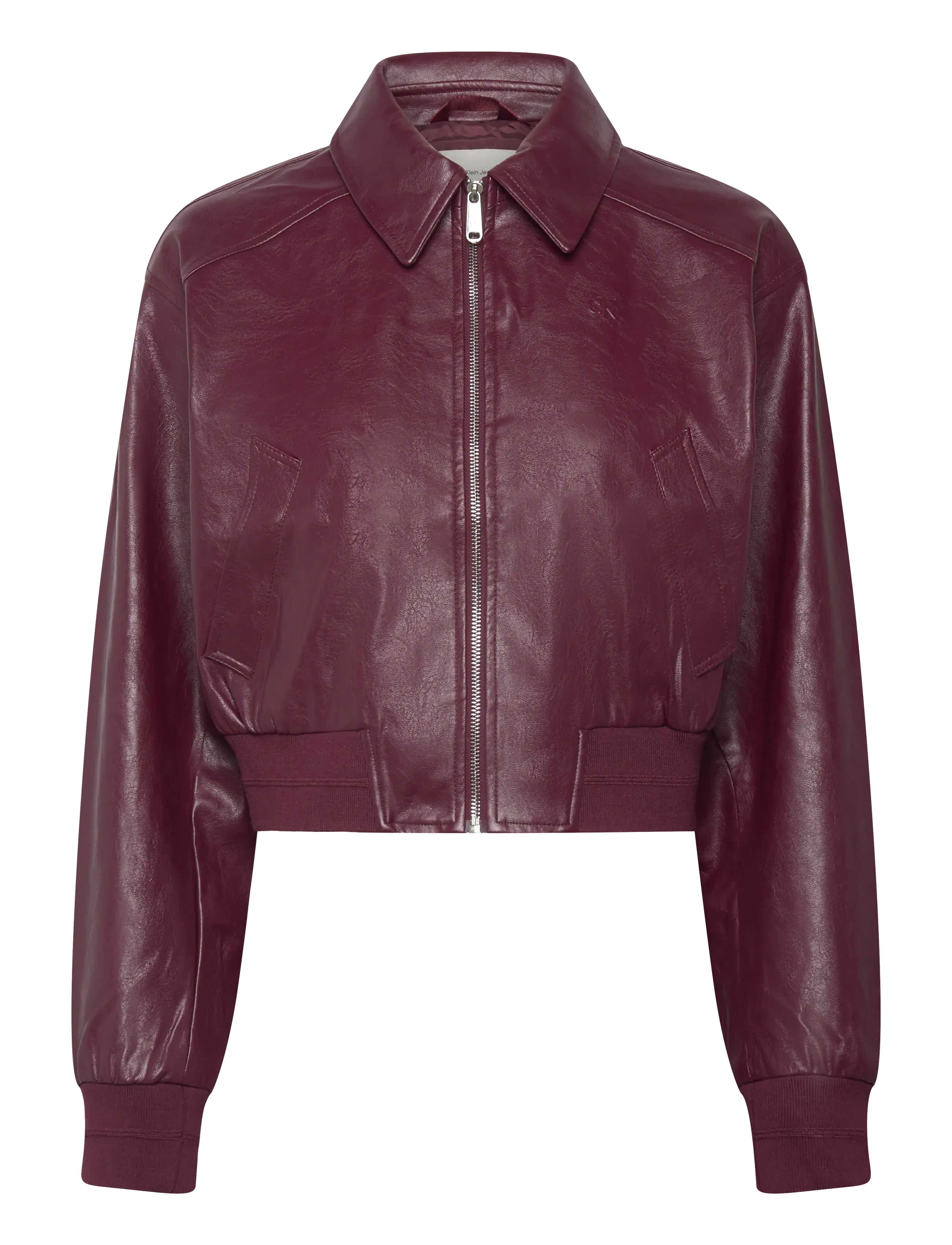 Calvin Klein Jeans A-Cropped Crinkle Faux Leather B - Jackor & Kappor - DEEP ROUGE / burgundy