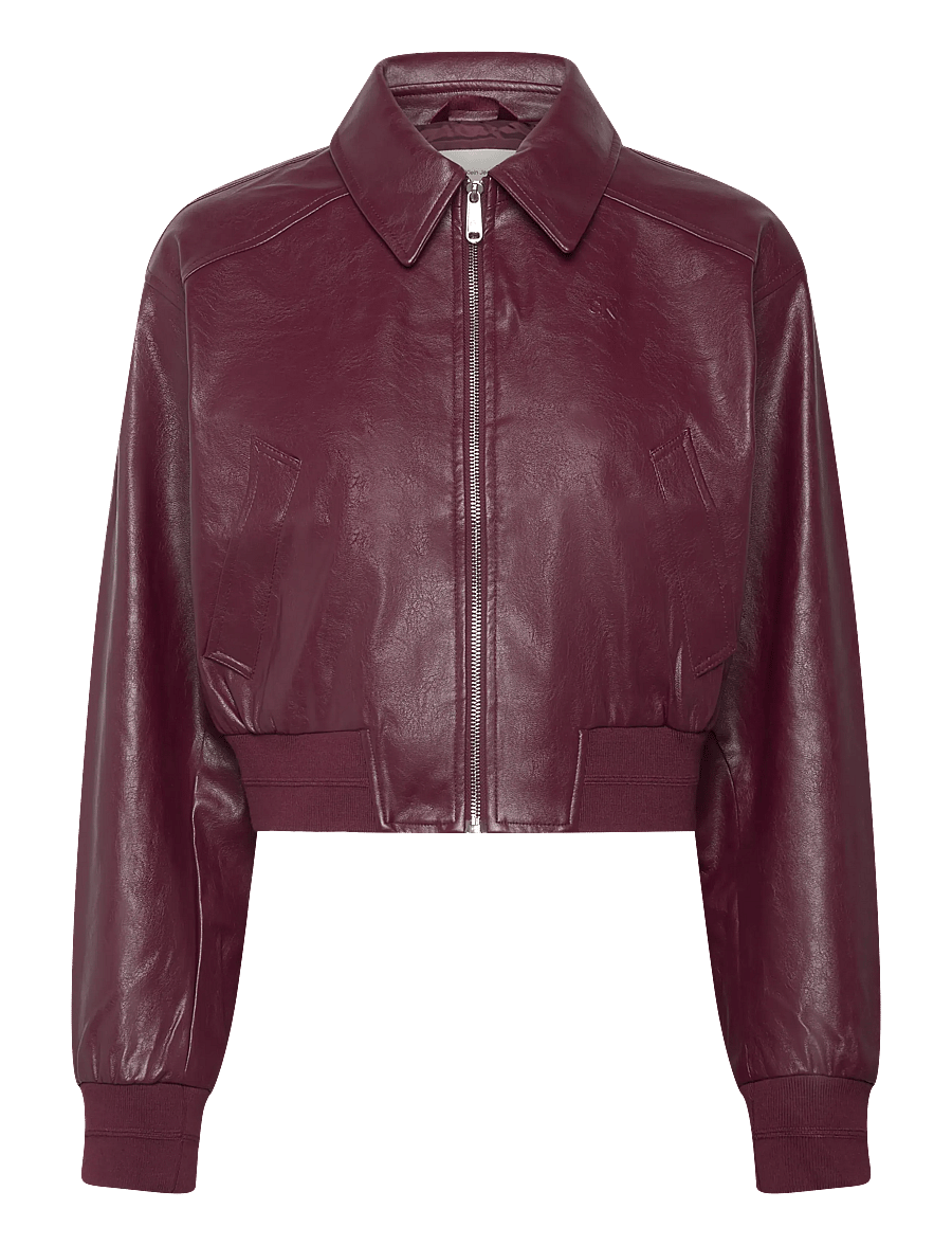 Calvin Klein Jeans - Short Faux Leather Bomber - bomberjacken - deep rouge - 1