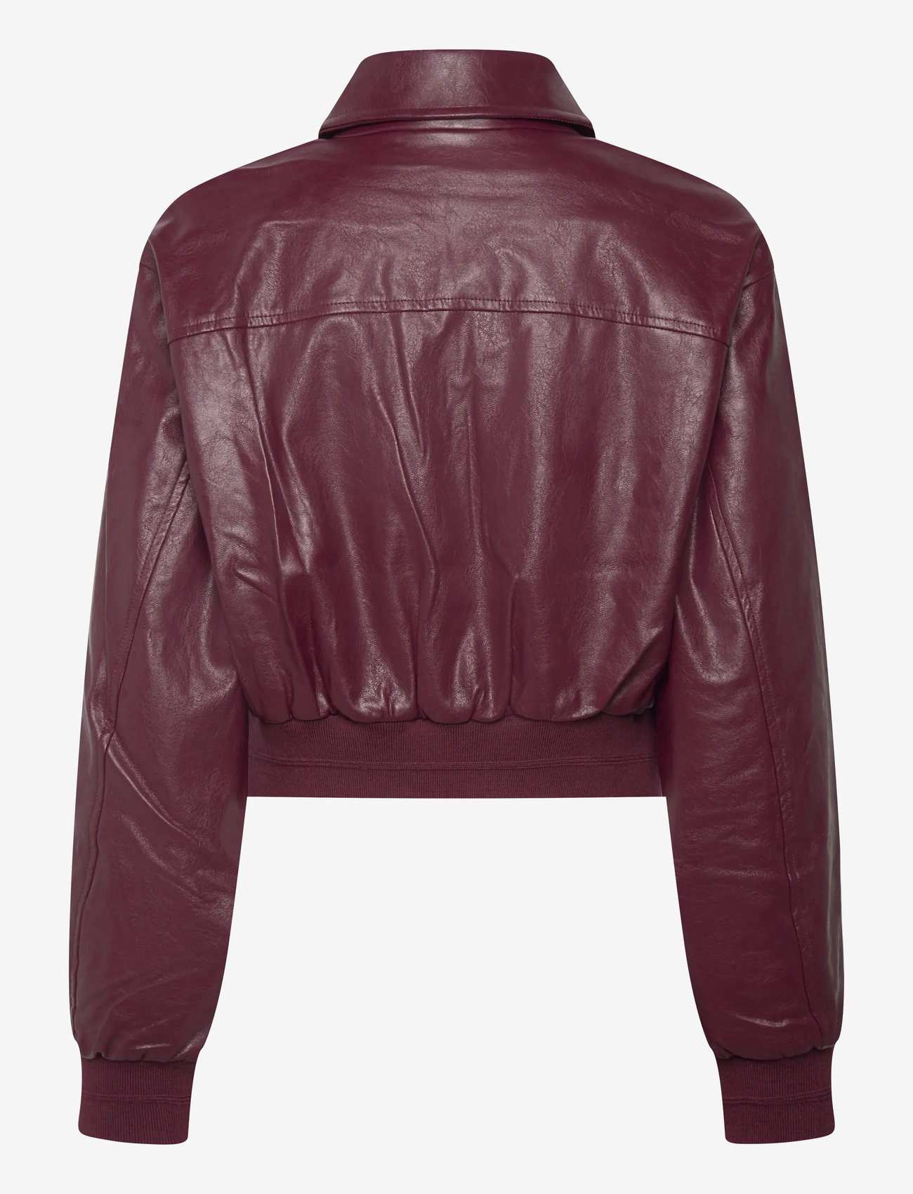 Calvin Klein Jeans - A-Cropped Crinkle Faux Leather B - skinnjackor - deep rouge - 2