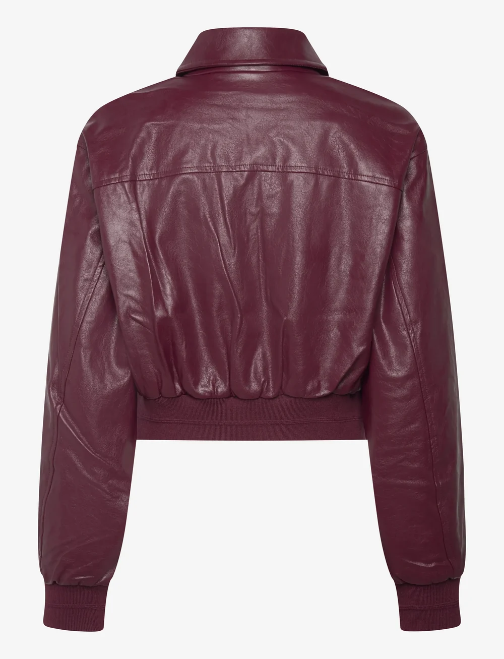 Calvin Klein Jeans - A-Cropped Crinkle Faux Leather B - lederjacken - deep rouge - 2