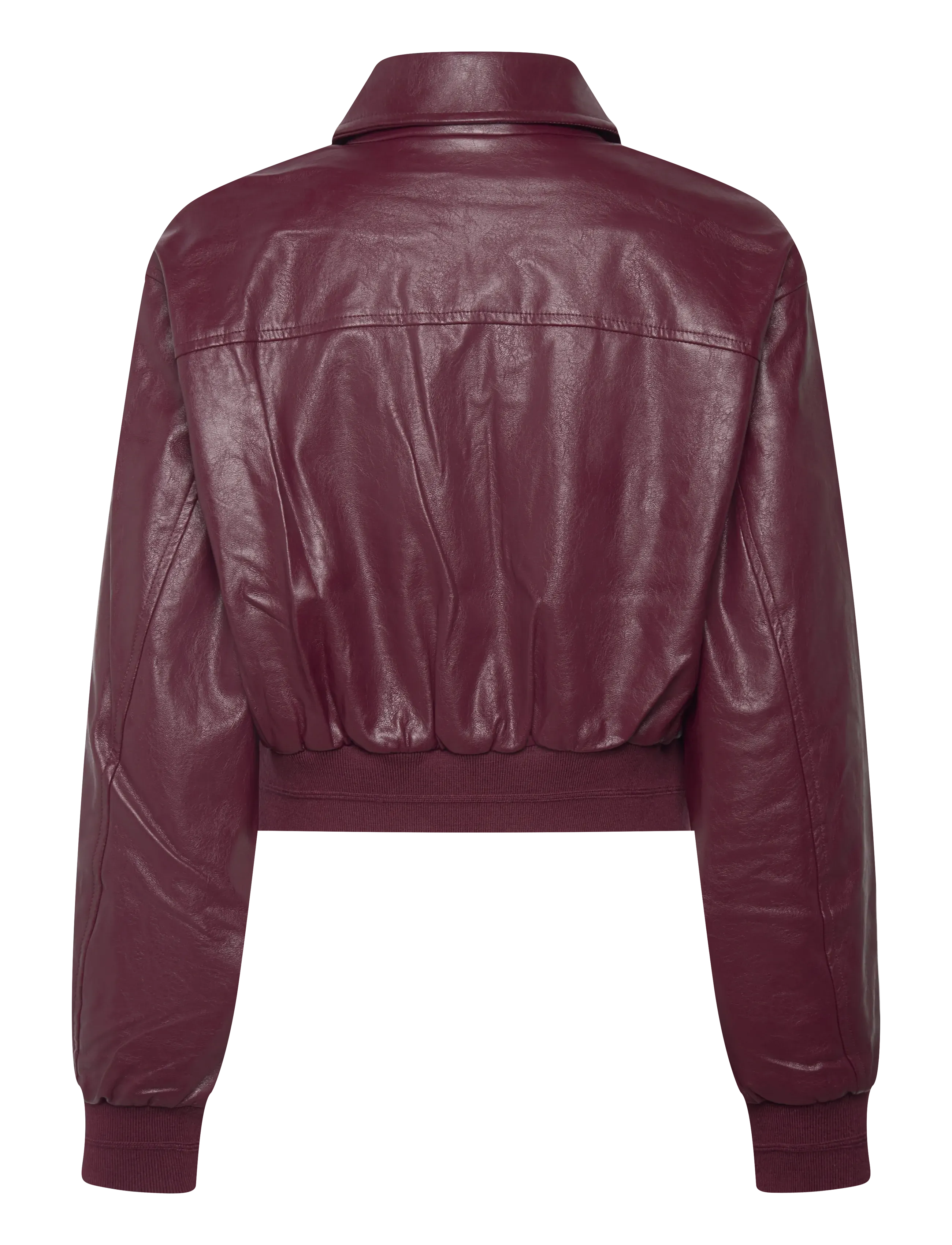 Calvin Klein Jeans - A-Cropped Crinkle Faux Leather B - odinės striukės - deep rouge - 2