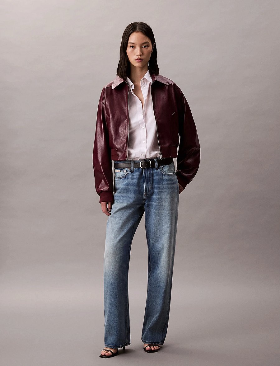 Calvin Klein Jeans - Short Faux Leather Bomber - bomberjacken - deep rouge - 3