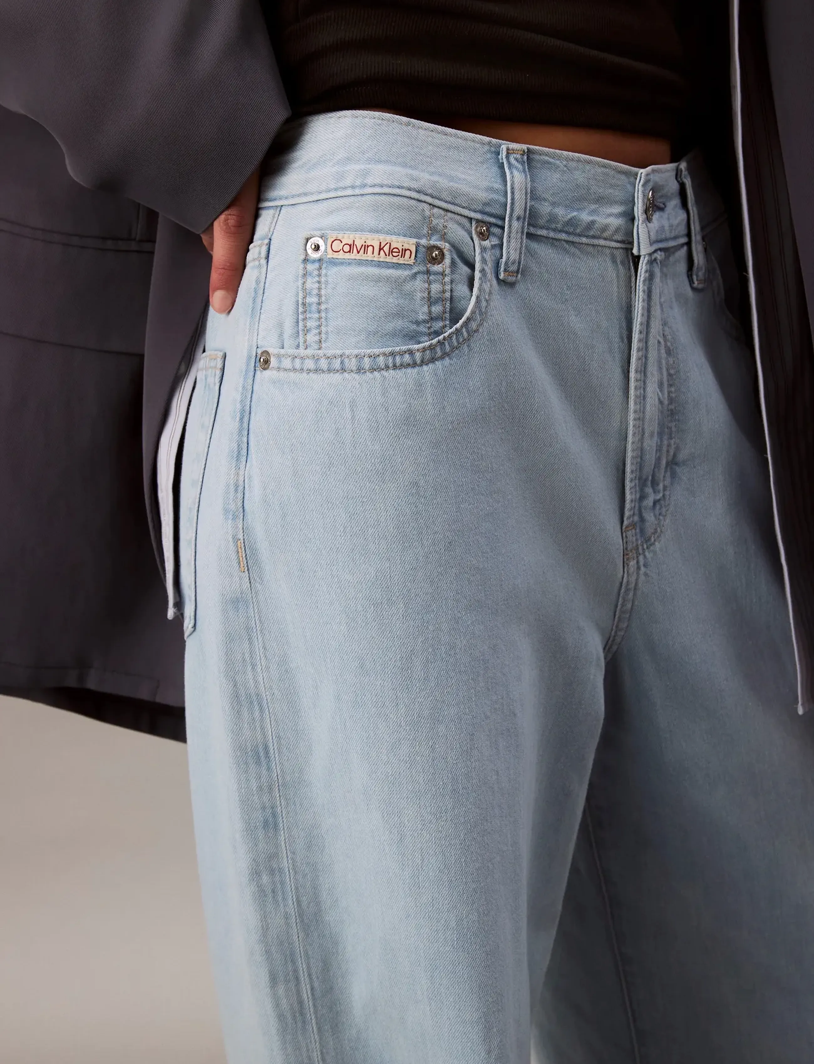 Calvin Klein Jeans - THE WIDE LEG LINEN AARON INDIGO - hosen mit weitem bein - aaron indigo - 5