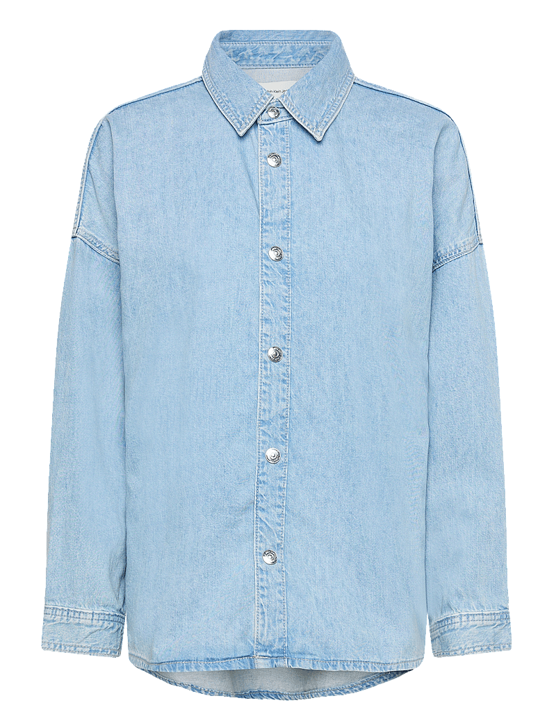 Calvin Klein Jeans - RELAXED LINEN DENIM SHIRT AARON - jeansskjortor - aaron indigo - 0