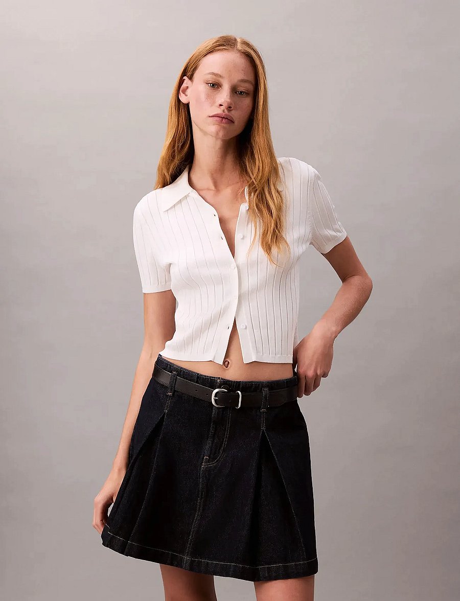 Calvin Klein Jeans - PLEATED DENIM SKIRT CK CLASSIC R - jeanskjolar - ck classic rinse - 3