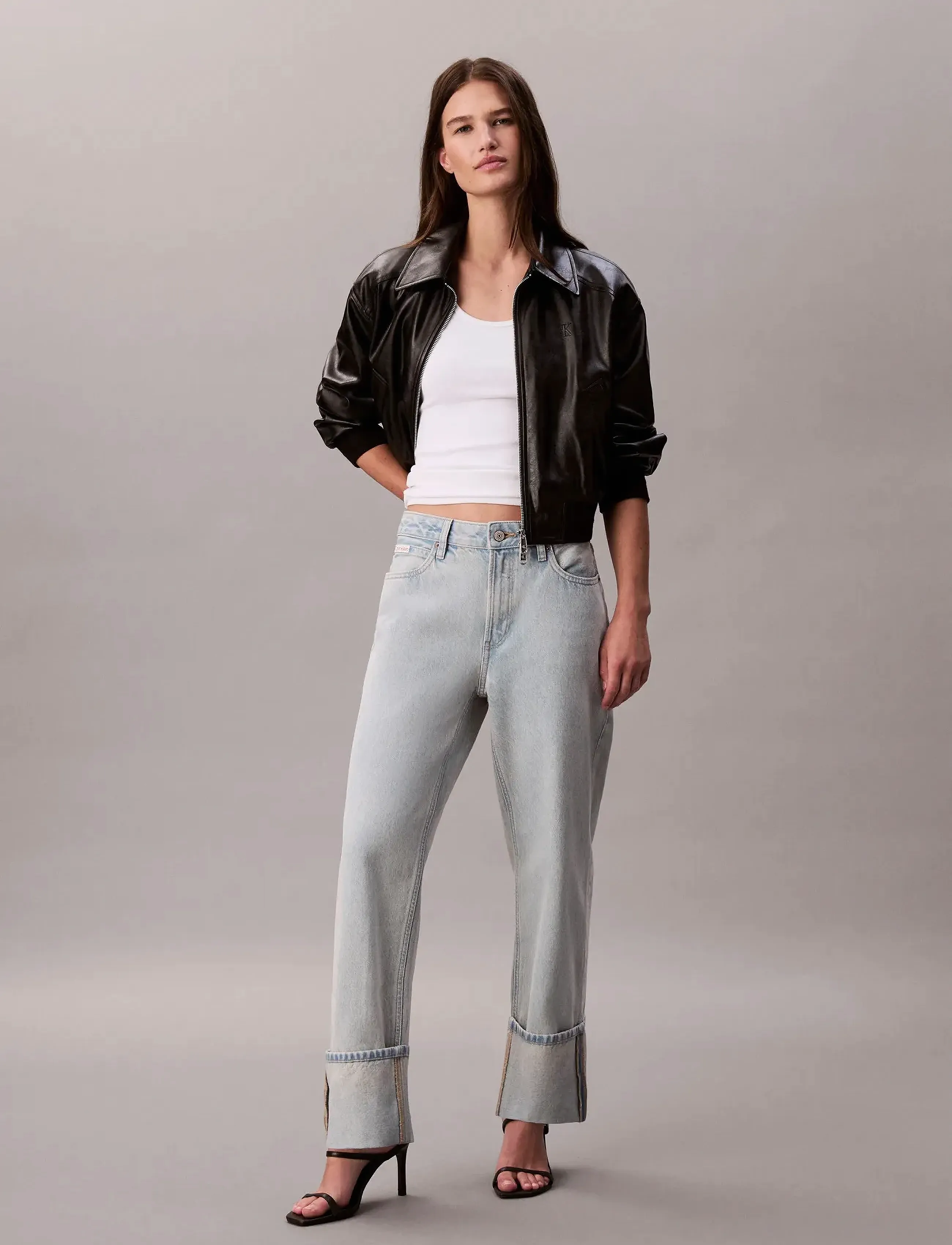 Calvin Klein Jeans Relaxed Crop Cuff Hazy Sunset, SH/25, Jeans, Blau - Wide, Frauen