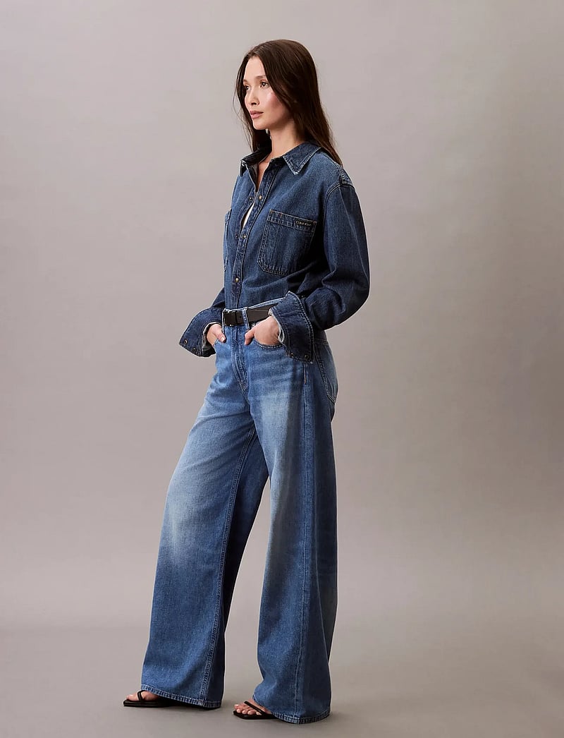 Calvin Klein Jeans - THE WIDE LEG LINEN DAYTONA - hosen mit weitem bein - daytona - 3